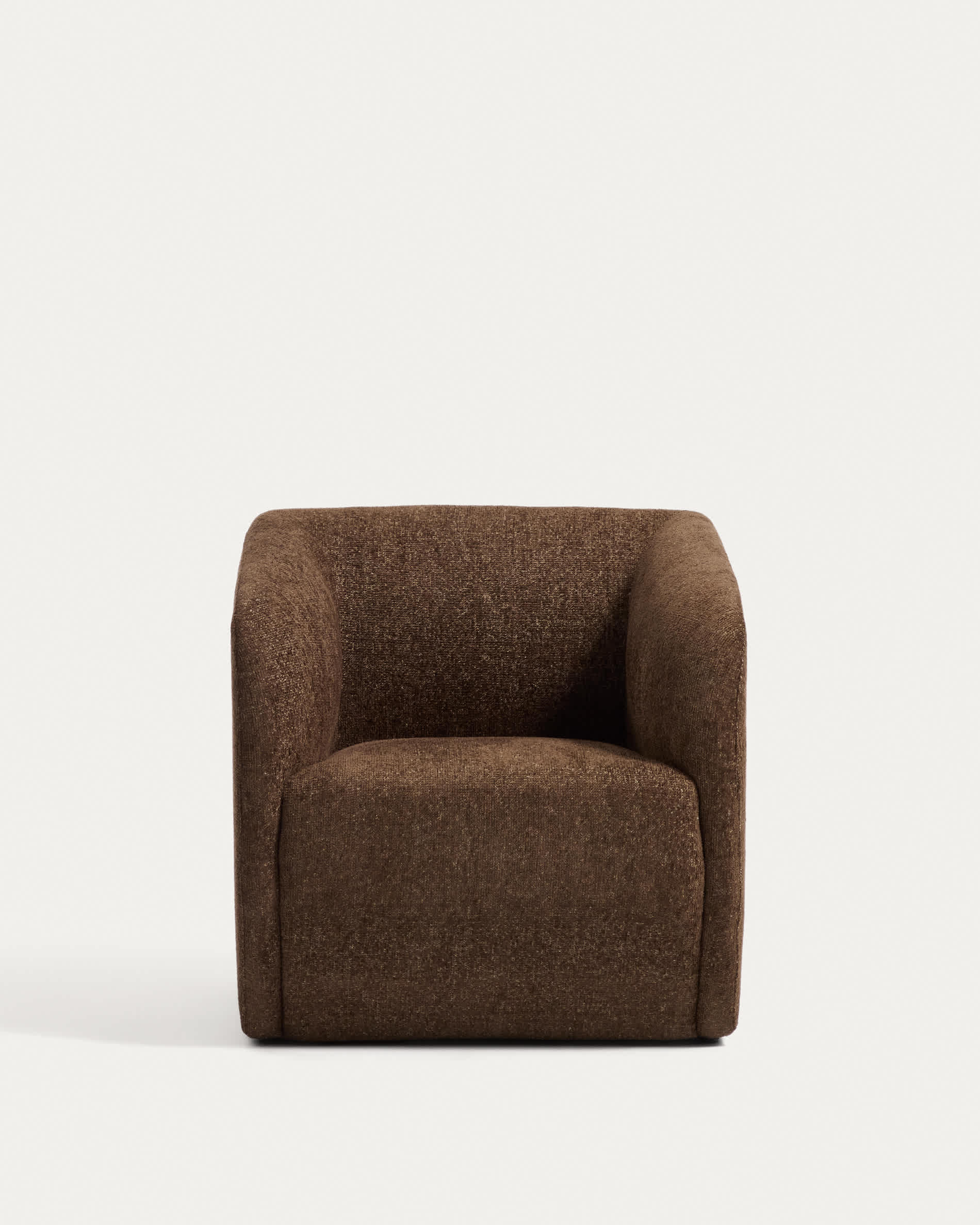 Milare armchair in chocolate brown chenille 73 cm FSC 100%