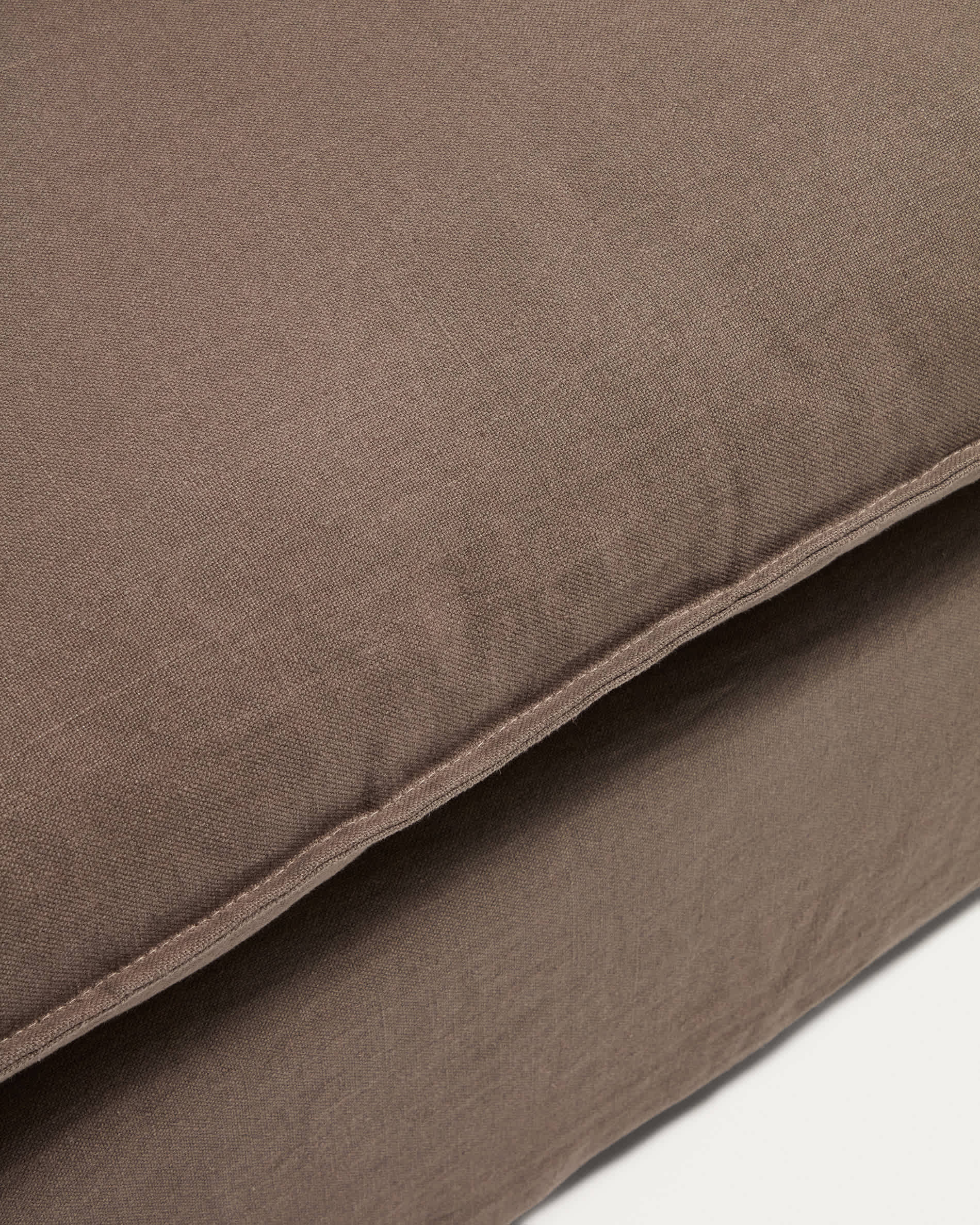 Anarela 100% taupe linen armchair with removable cover 150cm FSC Mix Credit