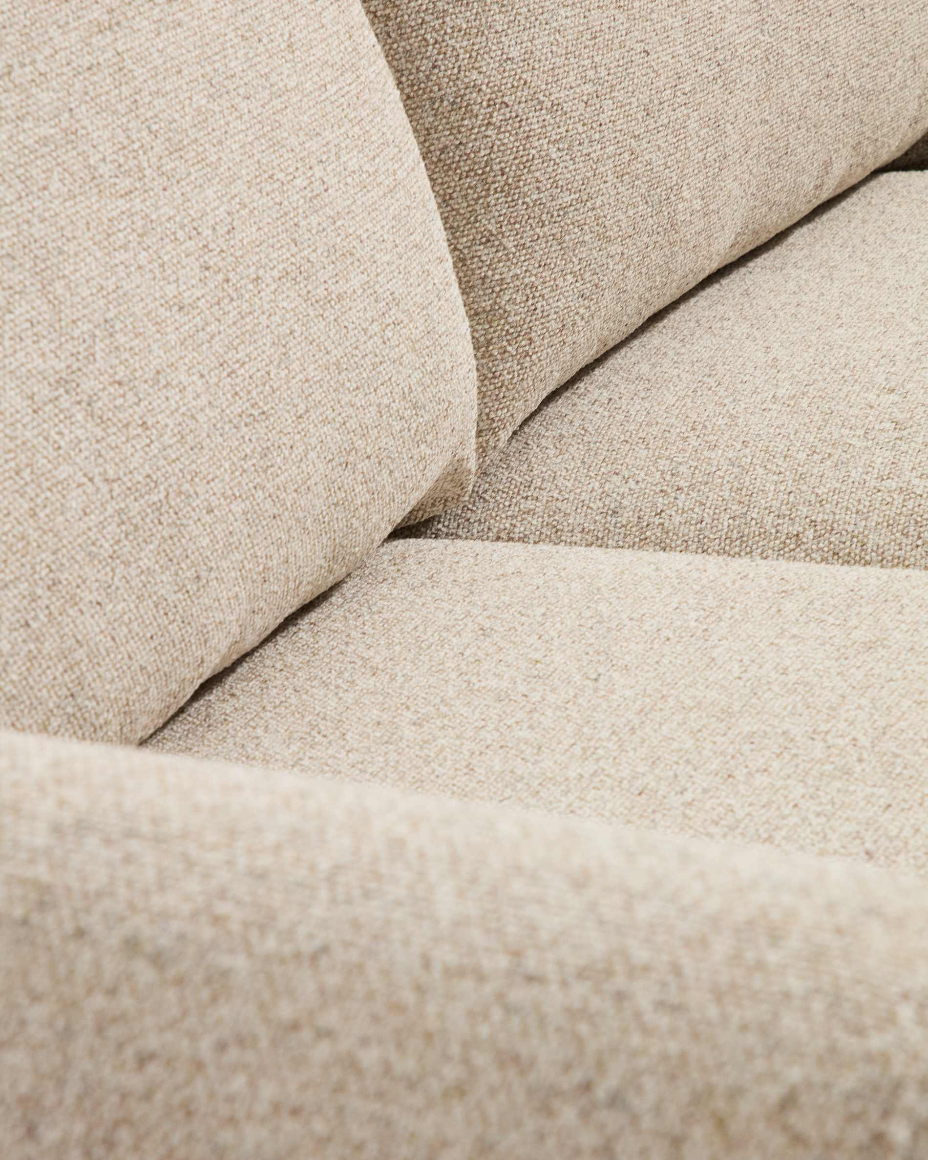 Vera beige 4-seater sofa with left-hand chaise longue with walnut-finish solid ash wood legs 322 cm FSC Mix Credit
