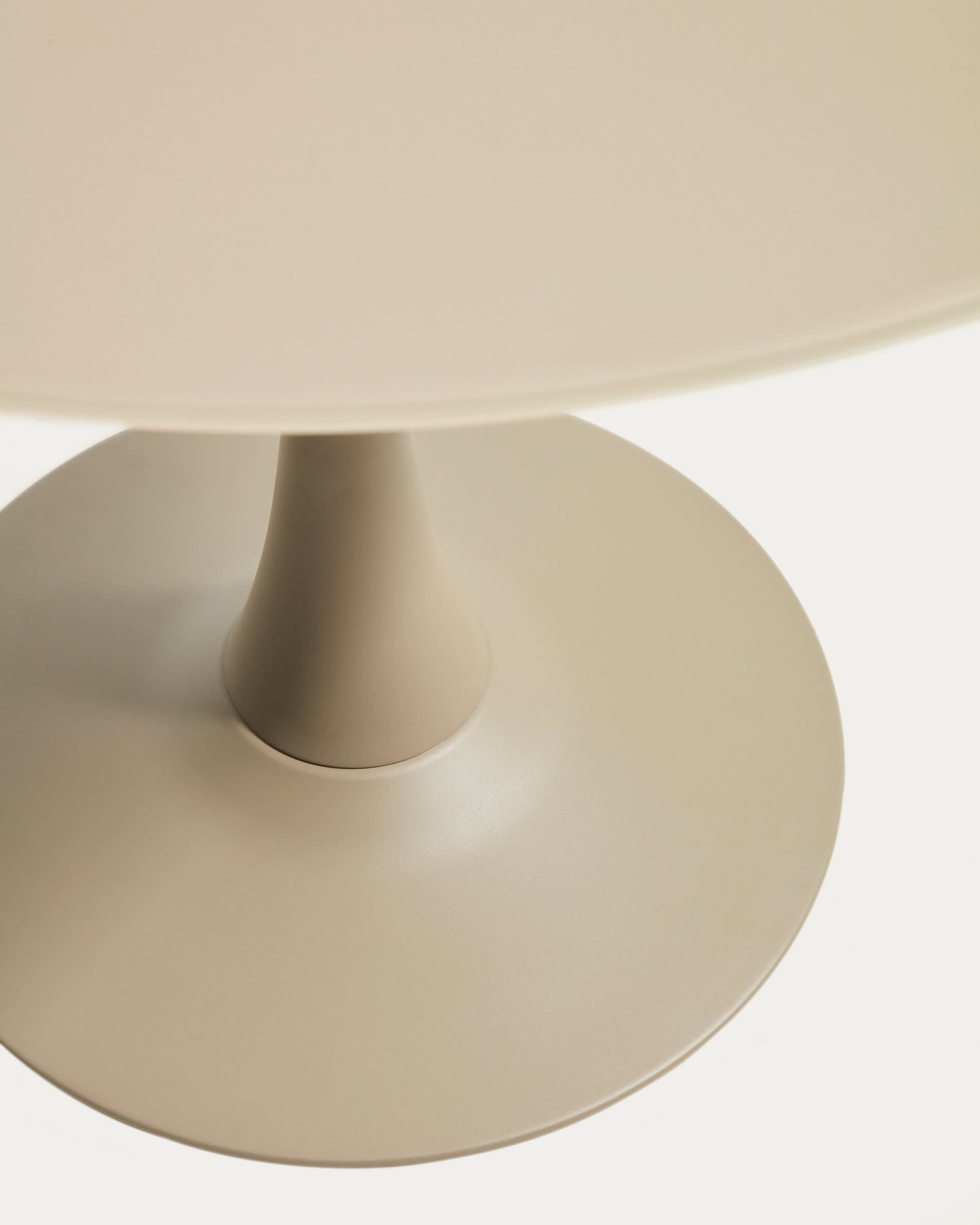 Round Vedira table in glass and taupe steel Ø90 cm