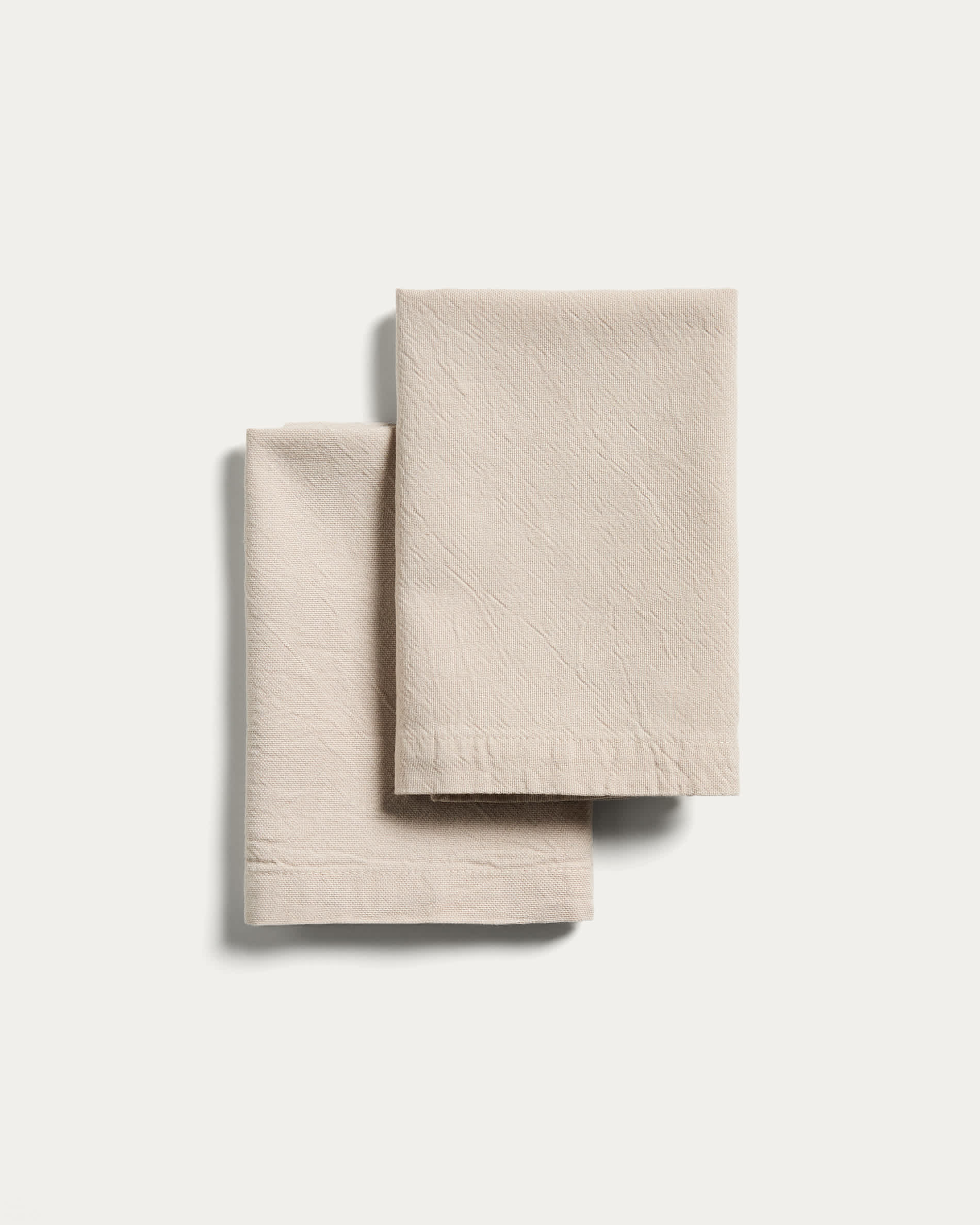 Lerava set of 2 napkins in washed stone grey cotton 35 x 35cm