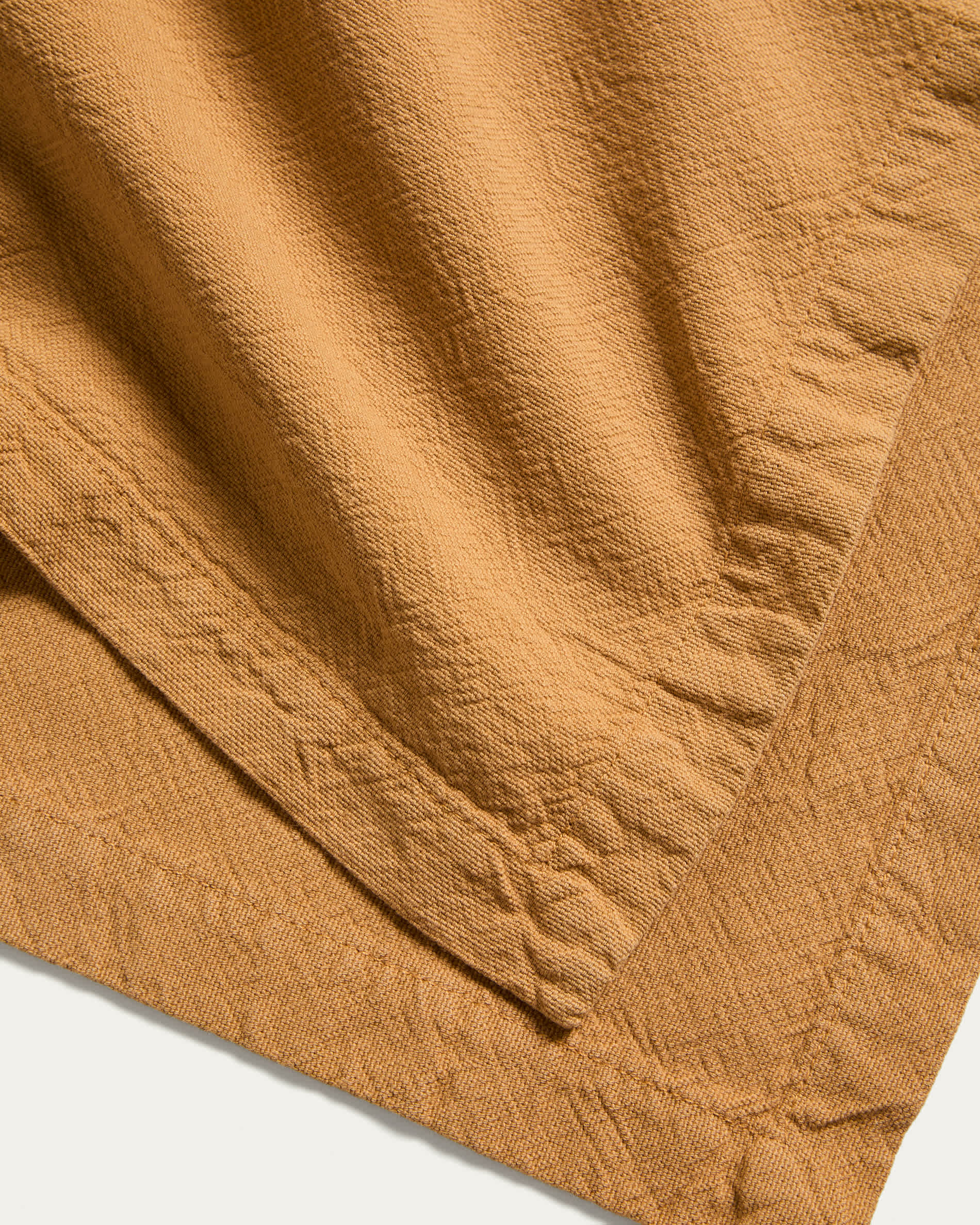Lerava set of 2 napkins in washed mustard yellow cotton 35 x 35cm