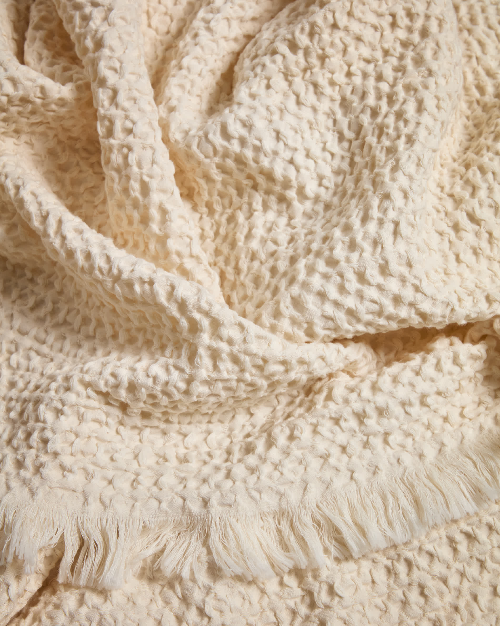 Nulina 100%-cotton ecru waffle blanket 130 x 170 cm