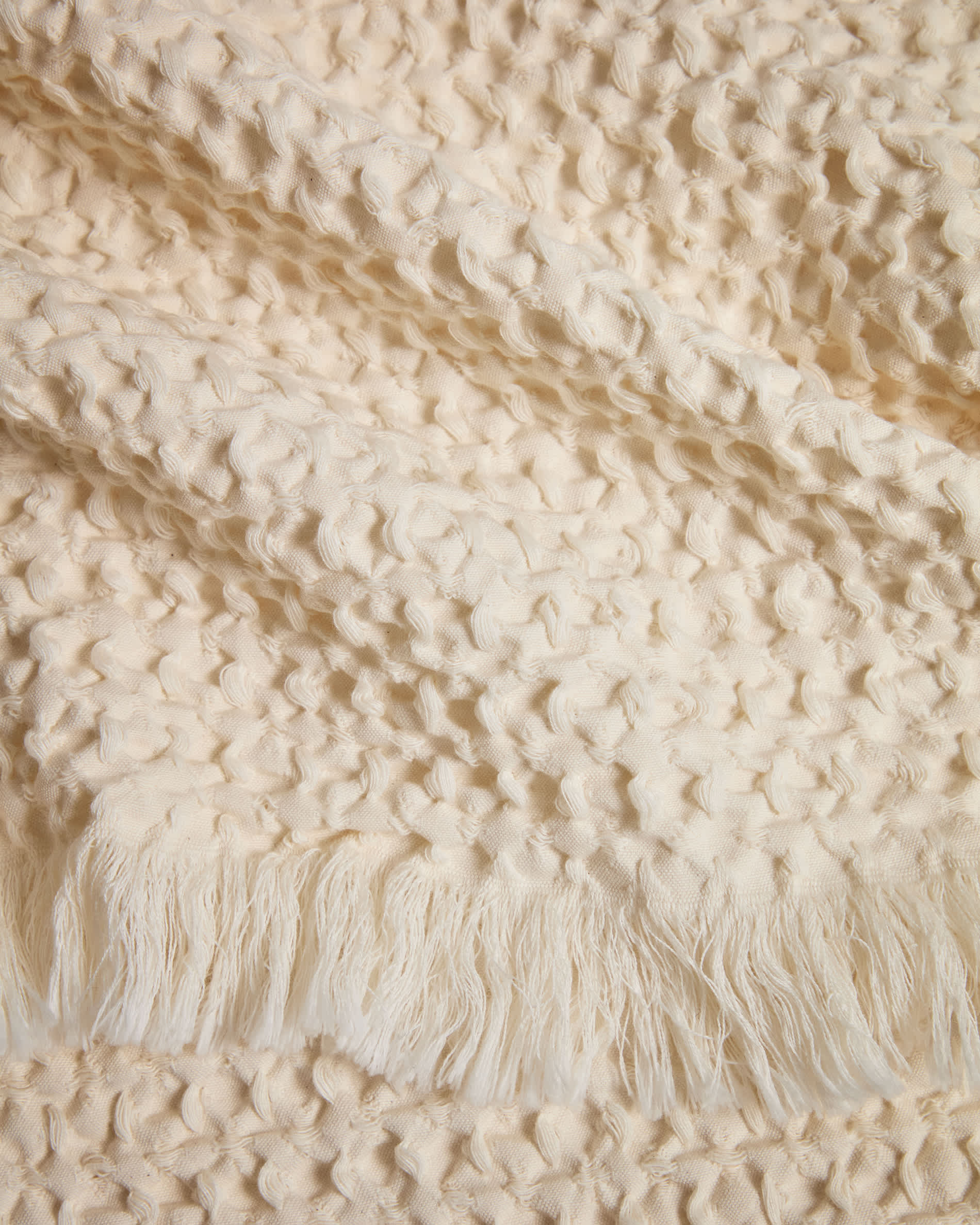 Nulina 100%-cotton ecru waffle blanket 130 x 170 cm