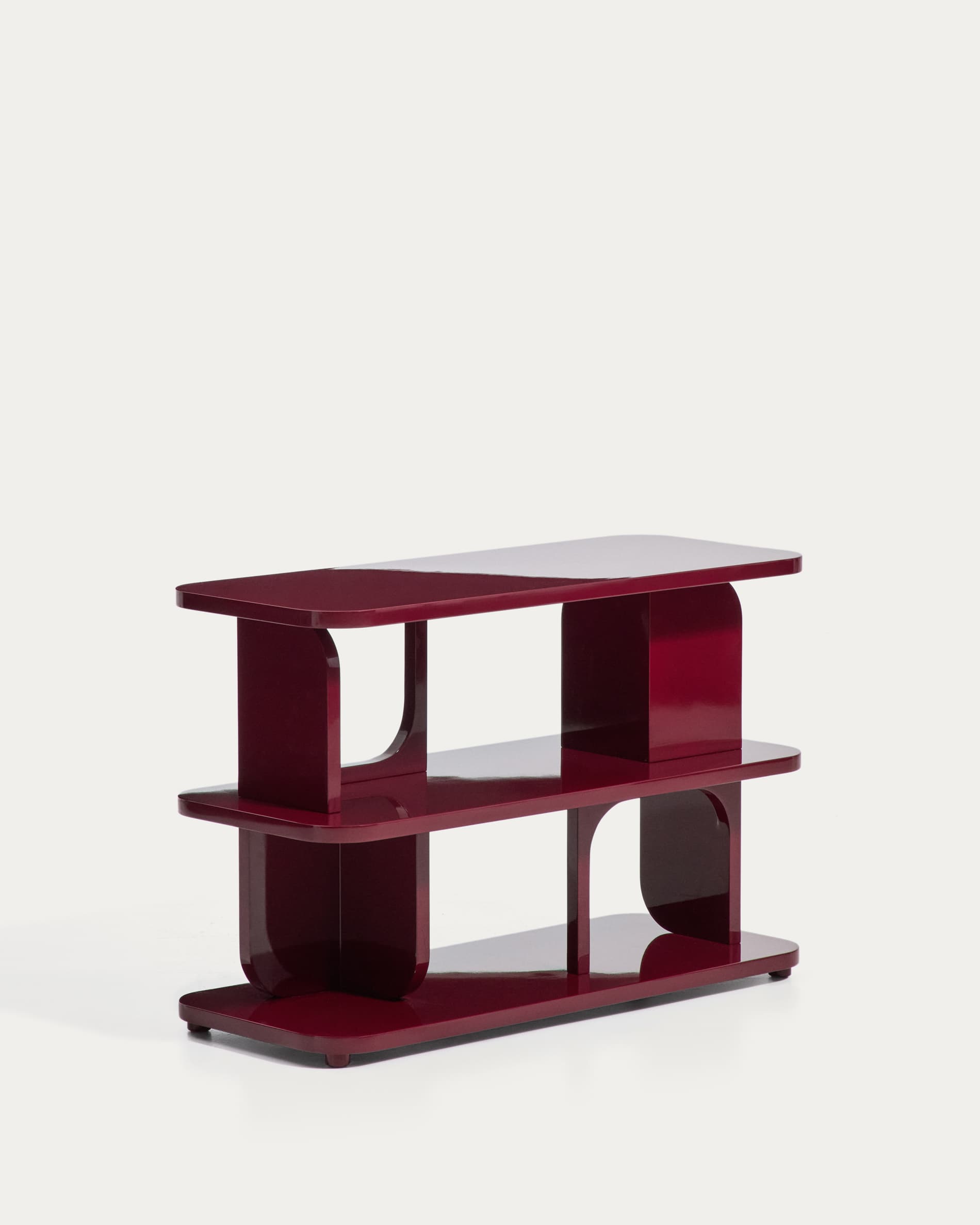 Aduma maroon glossy-finish lacquered MDF shelving unit FSC 100% 100 x 65 cm