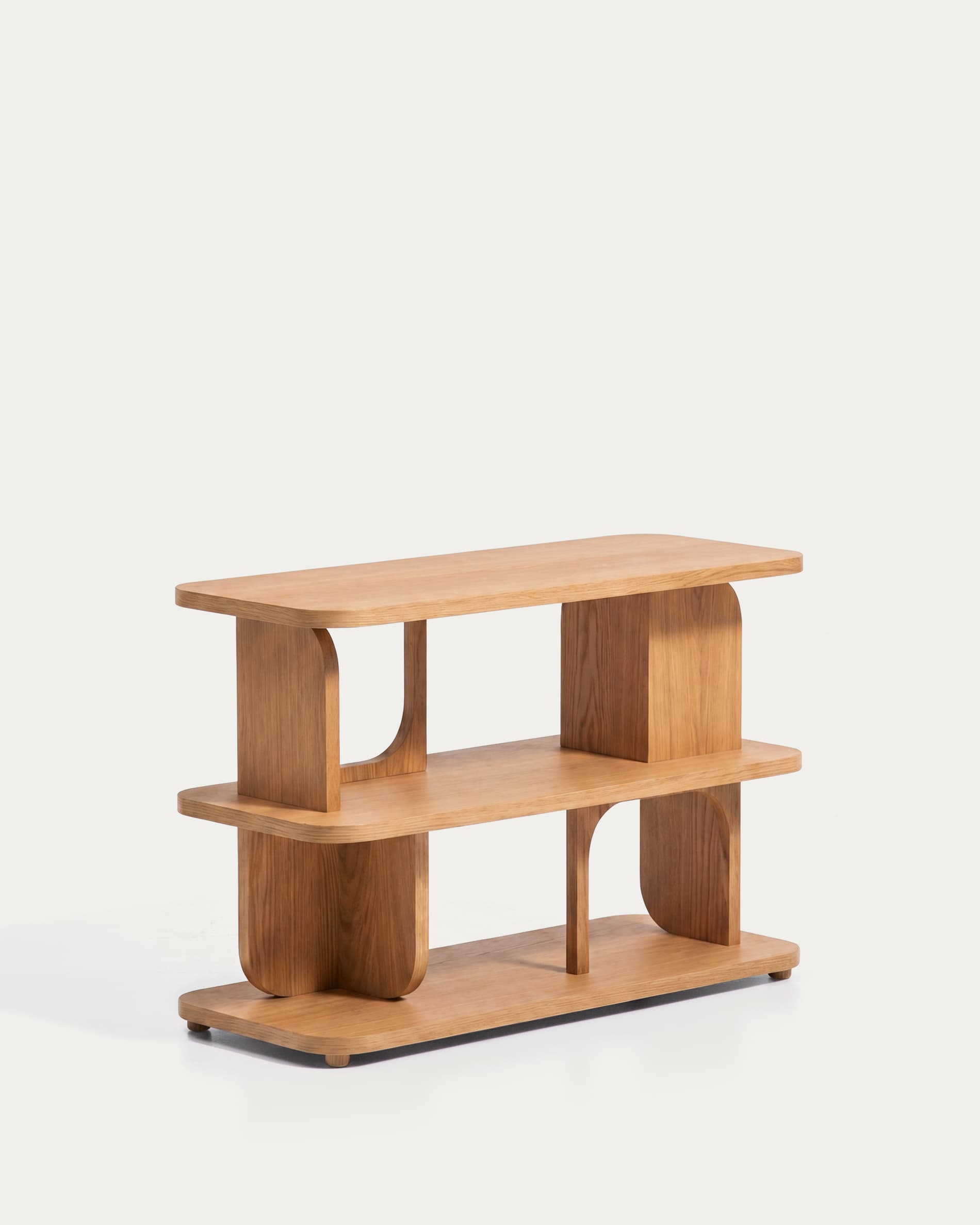 Aduma natural-coloured finish oak veneer shelving unit FSC 100% 100 x 65 cm