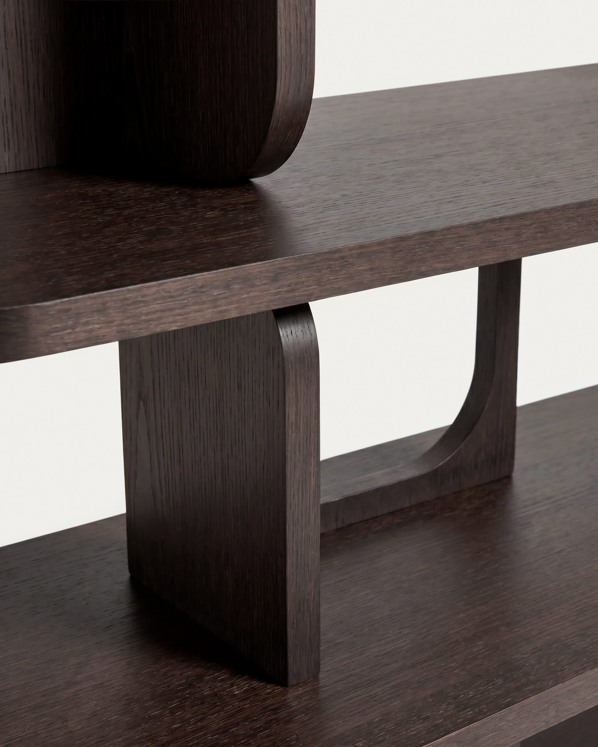 Aduma ebonised-finish oak veneer shelving unit with FSC 100% 160 x 187 cm
