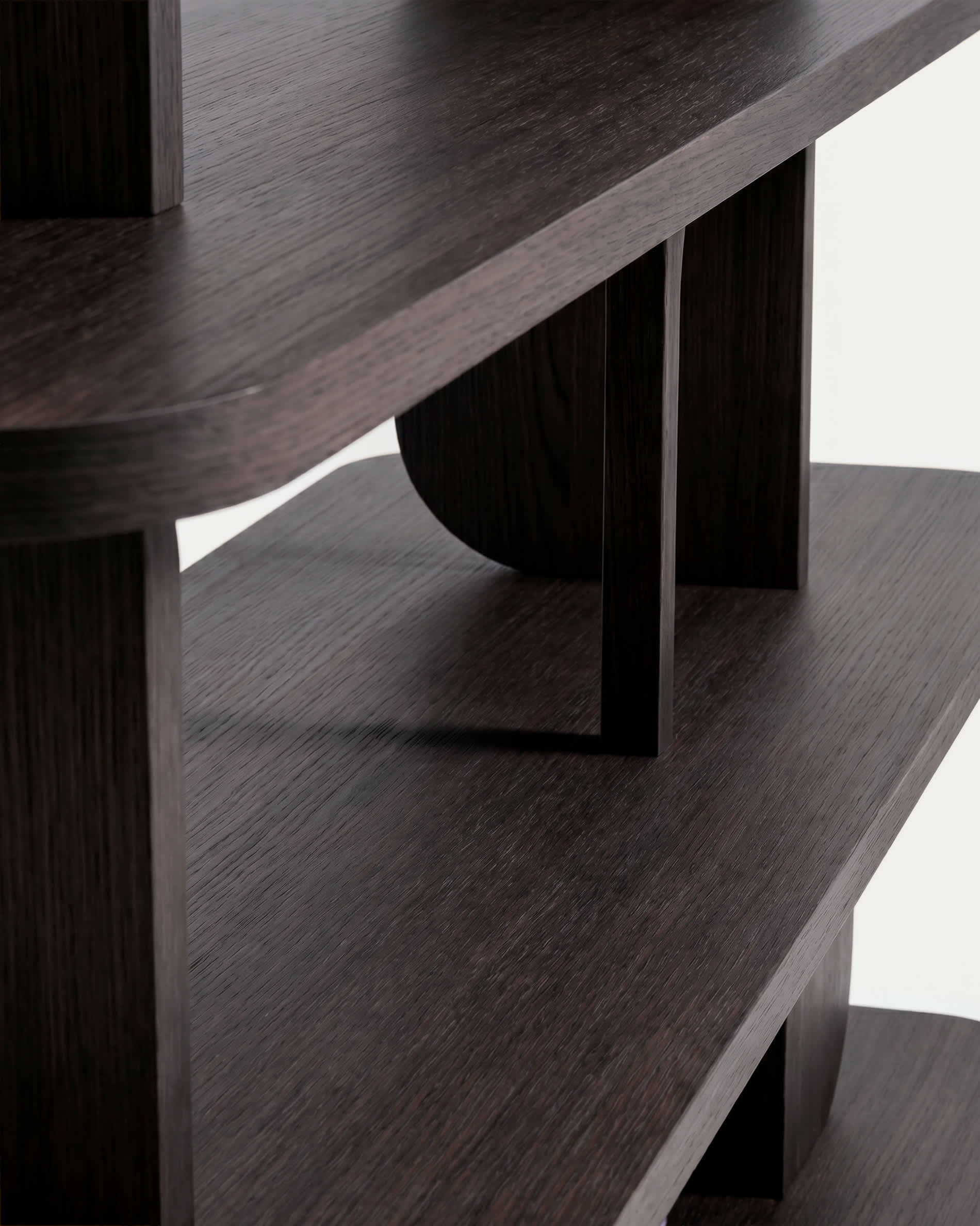 Aduma ebonised-finish oak veneer shelving unit with FSC 100% 160 x 187 cm