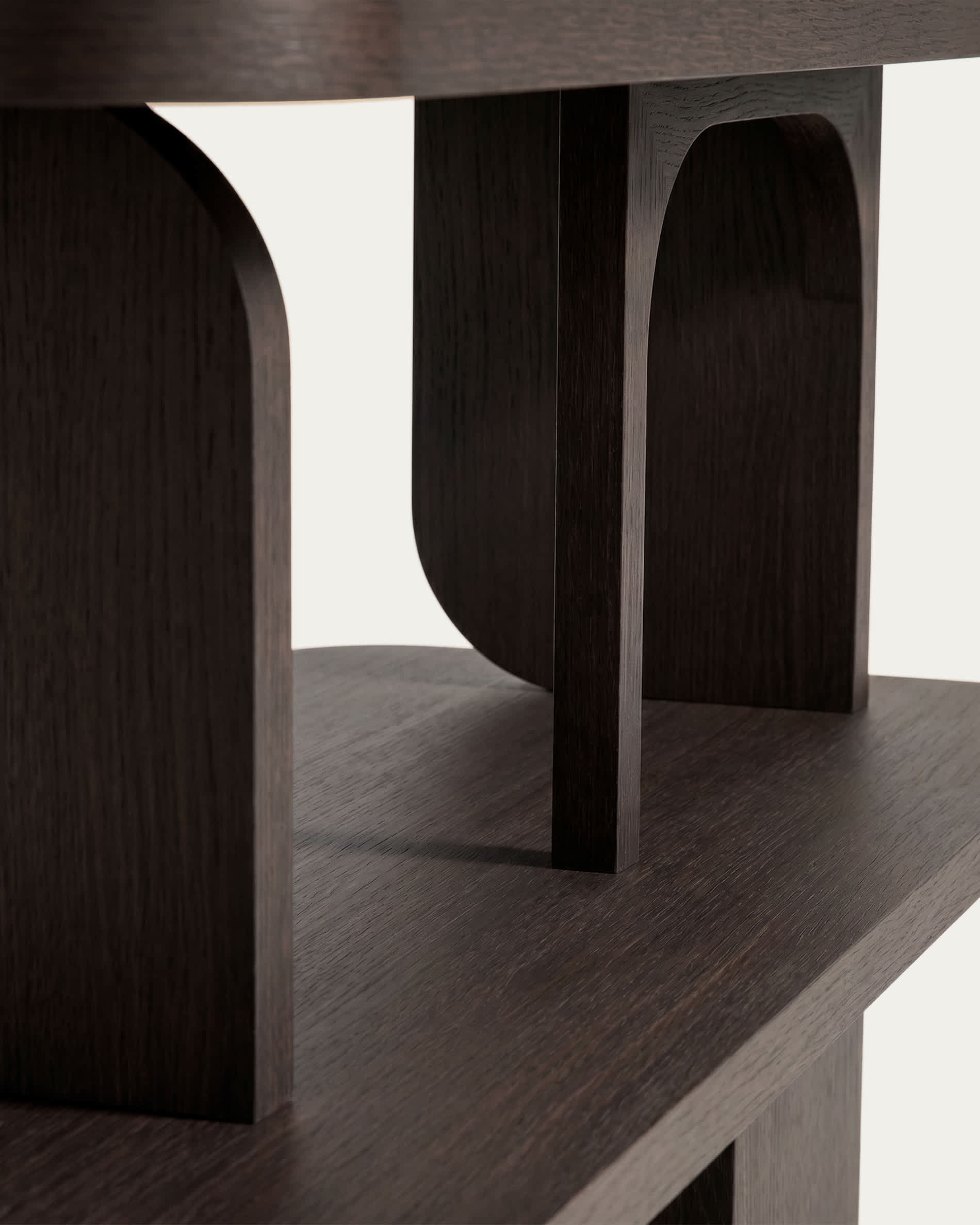 Aduma ebonised-finish oak veneer shelving unit with FSC 100% 100 x 187 cm
