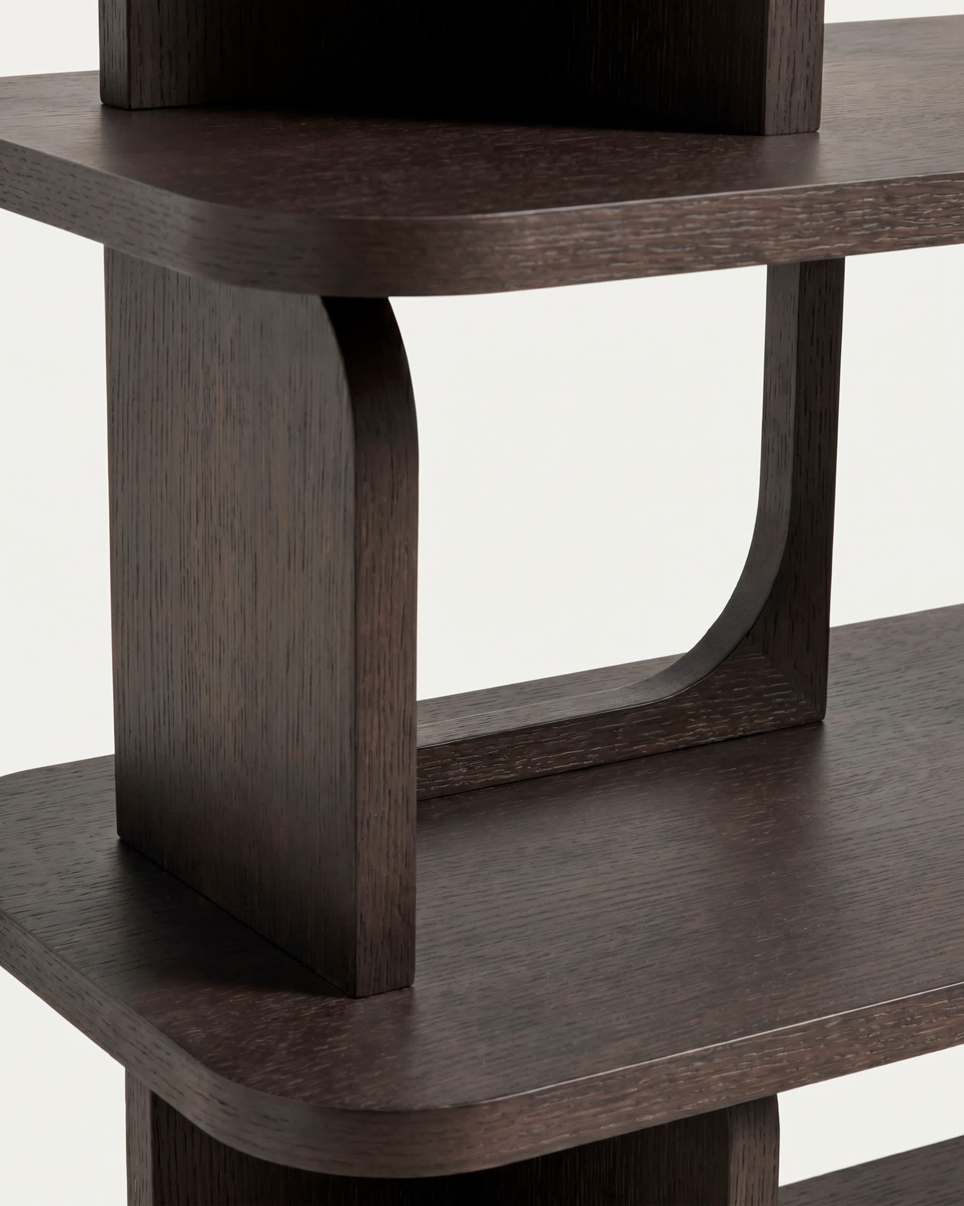 Aduma ebonised-finish oak veneer shelving unit with FSC 100% 100 x 187 cm