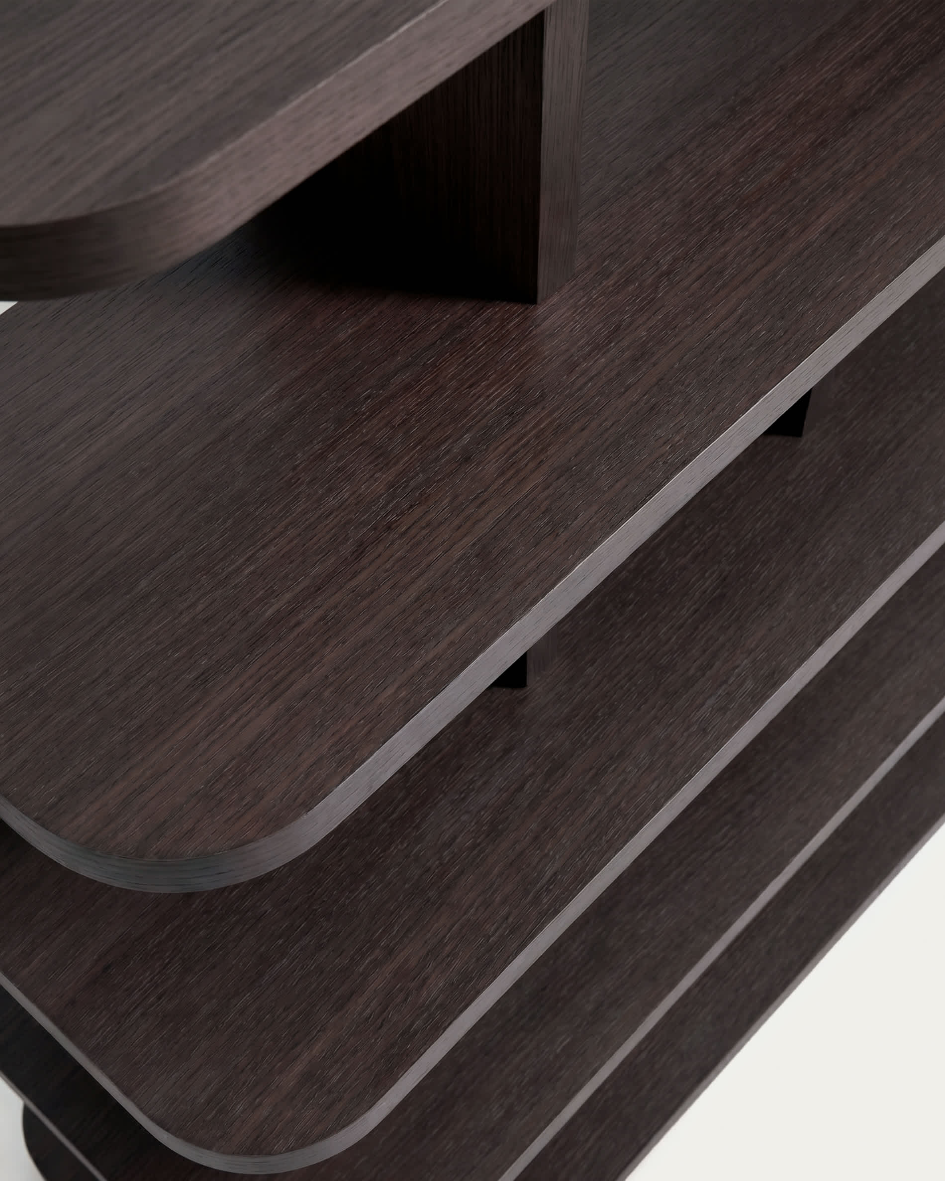 Aduma ebonised-finish oak veneer shelving unit with FSC 100% 160 x 187 cm