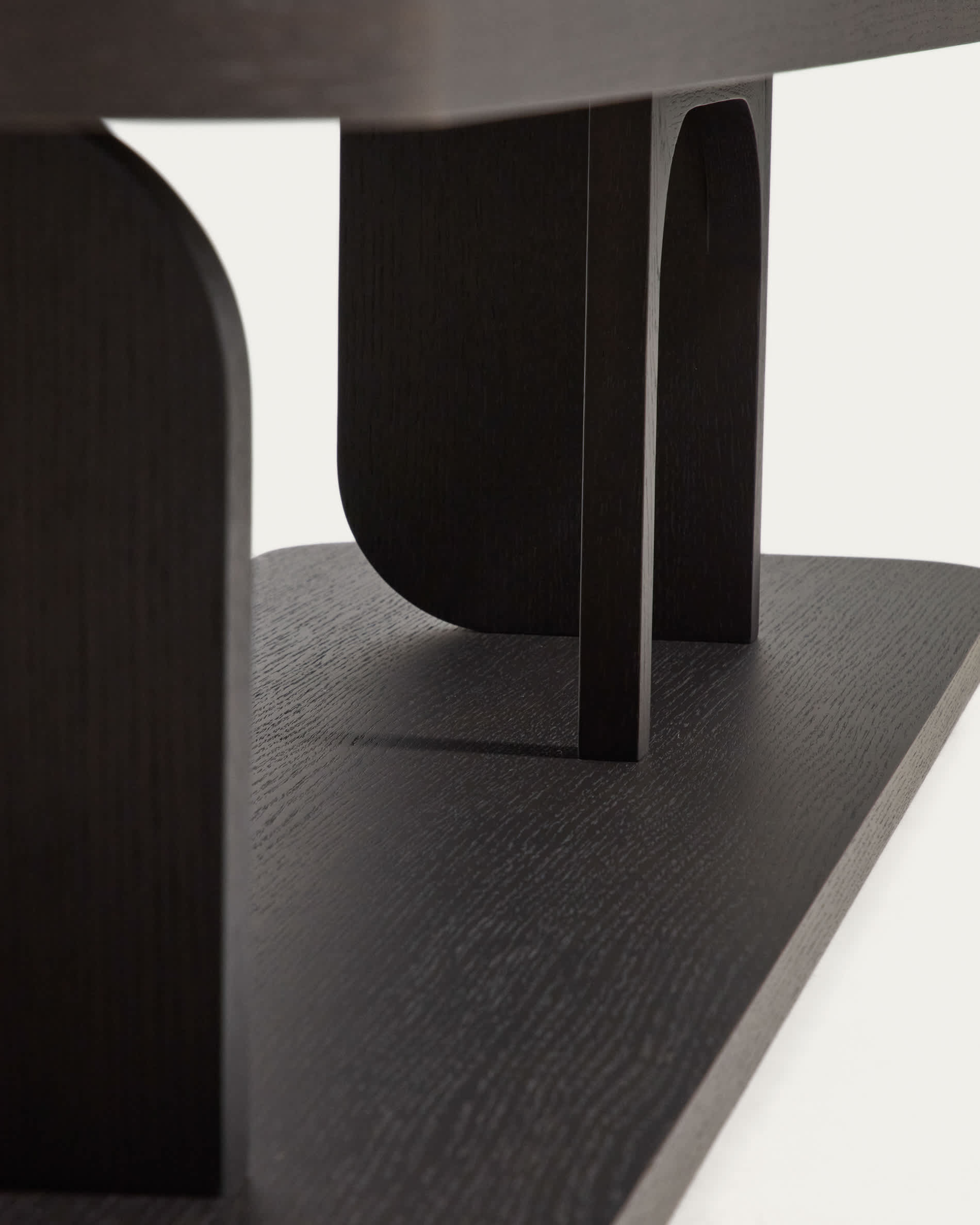 Aduma ebonised finish oak veneer shelving unit FSC 100% 160 x 65 cm