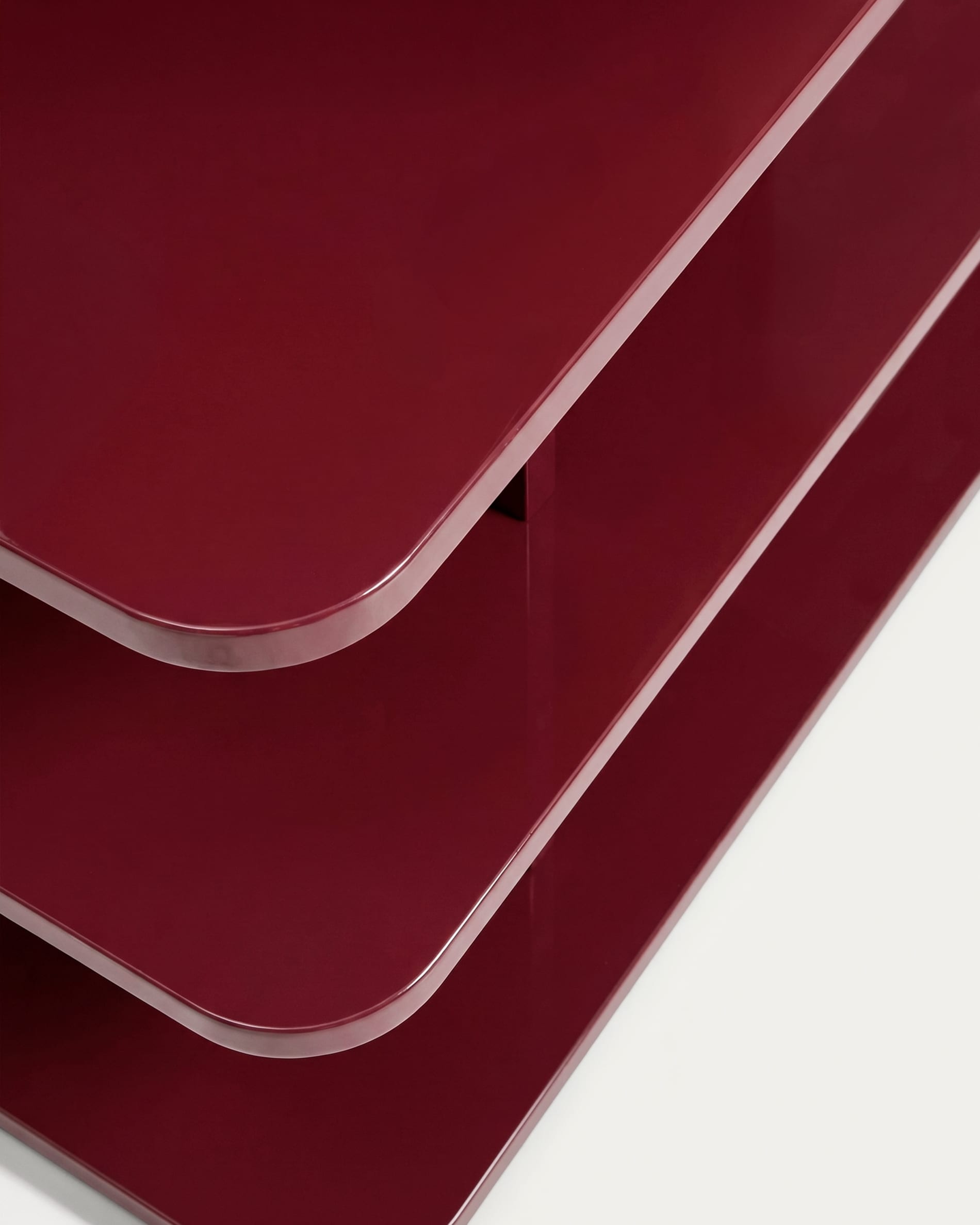 Aduma maroon glossy-finish lacquered MDF shelving unit FSC 100% 160 x 65 cm