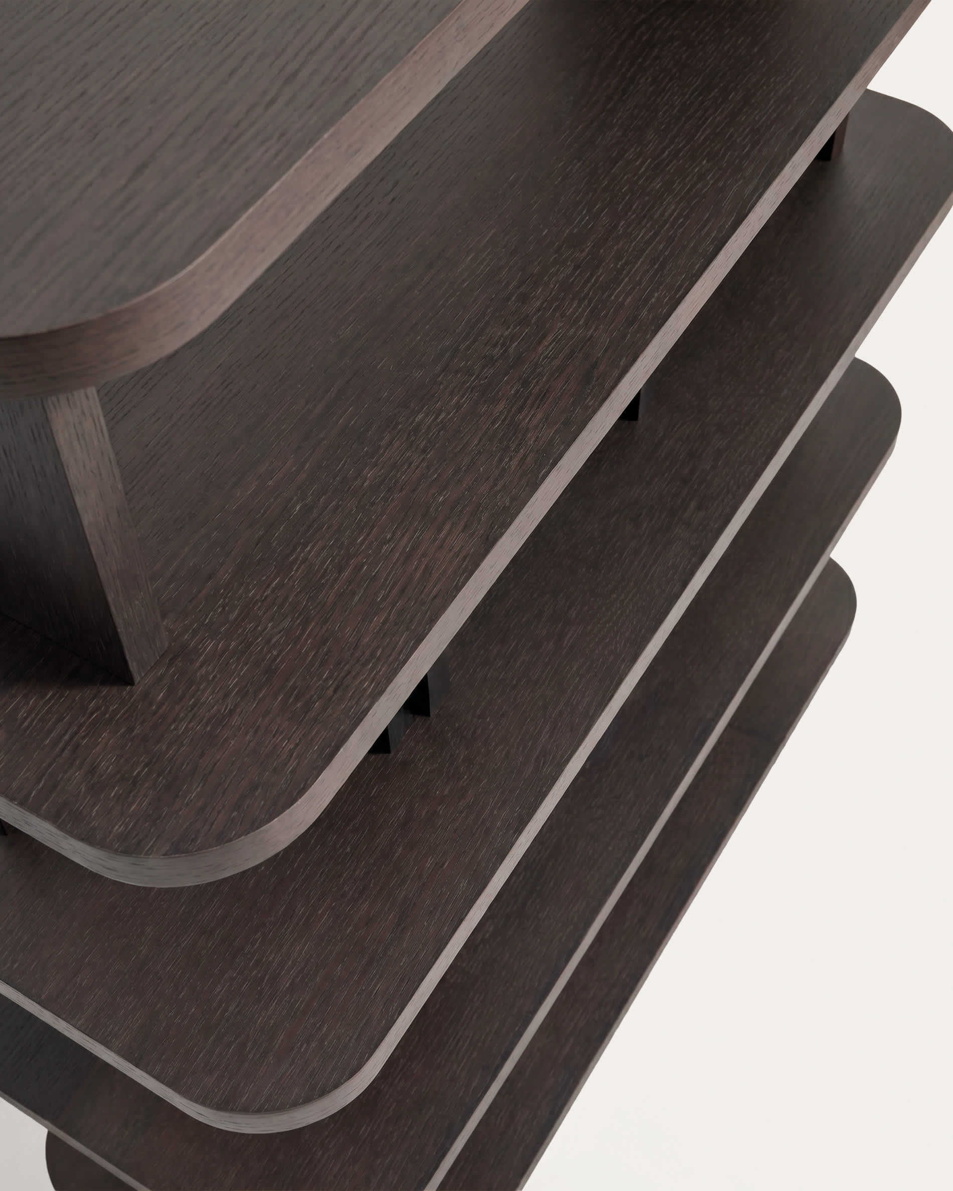 Aduma ebonised-finish oak veneer shelving unit with FSC 100% 100 x 187 cm