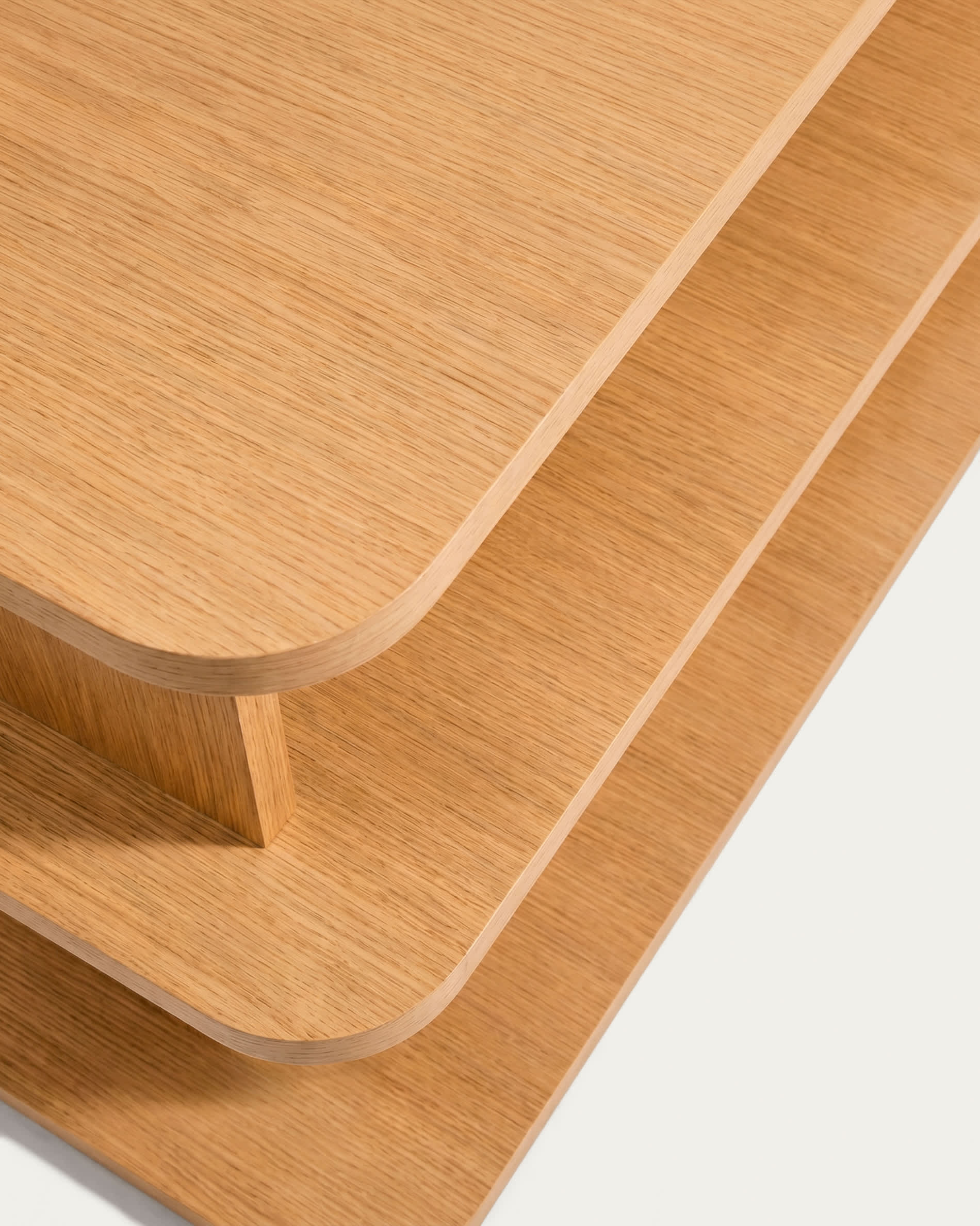 Aduma natural-coloured finish oak veneer shelving unit FSC 100% 100 x 65 cm