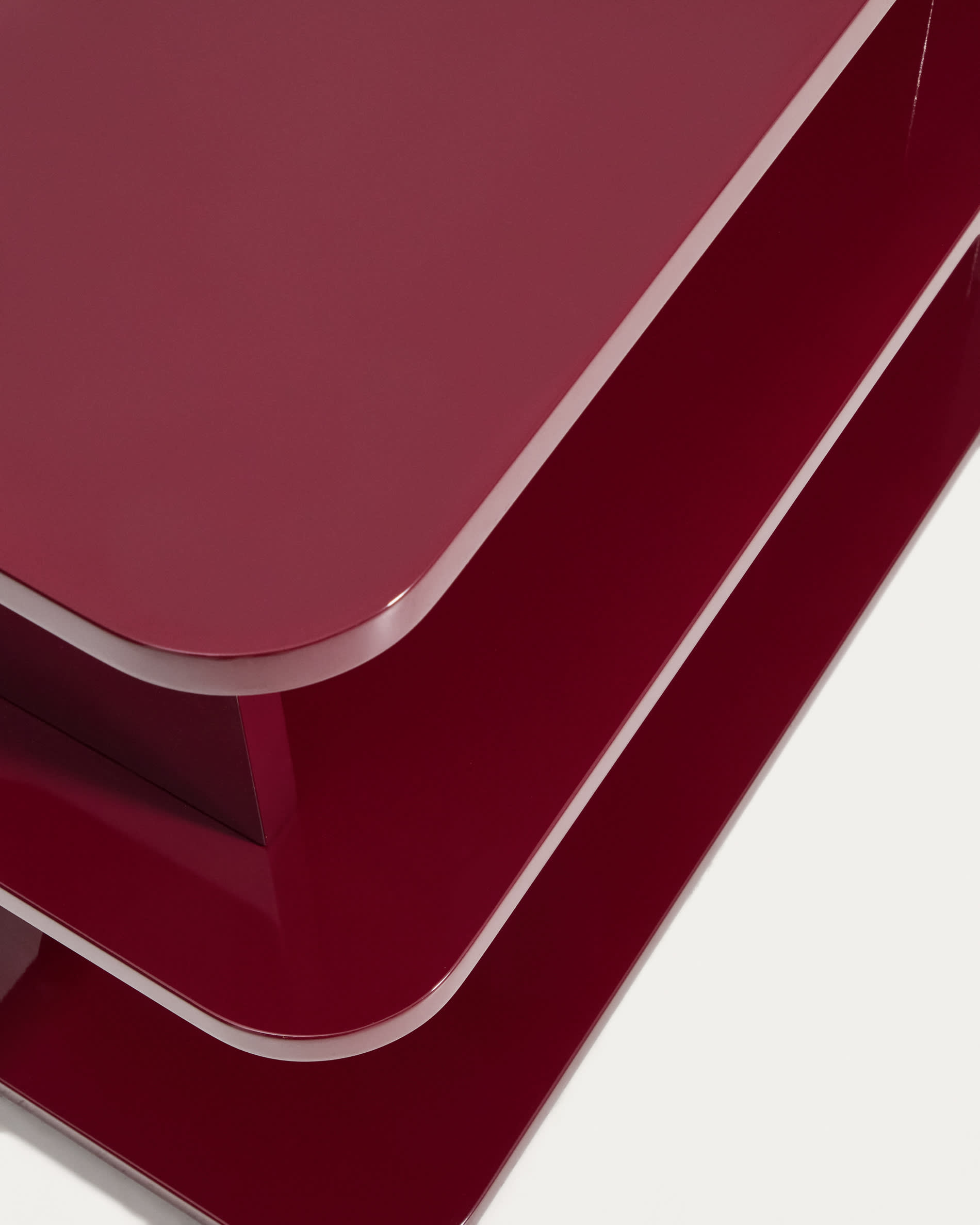 Aduma maroon glossy-finish lacquered MDF shelving unit FSC 100% 100 x 65 cm