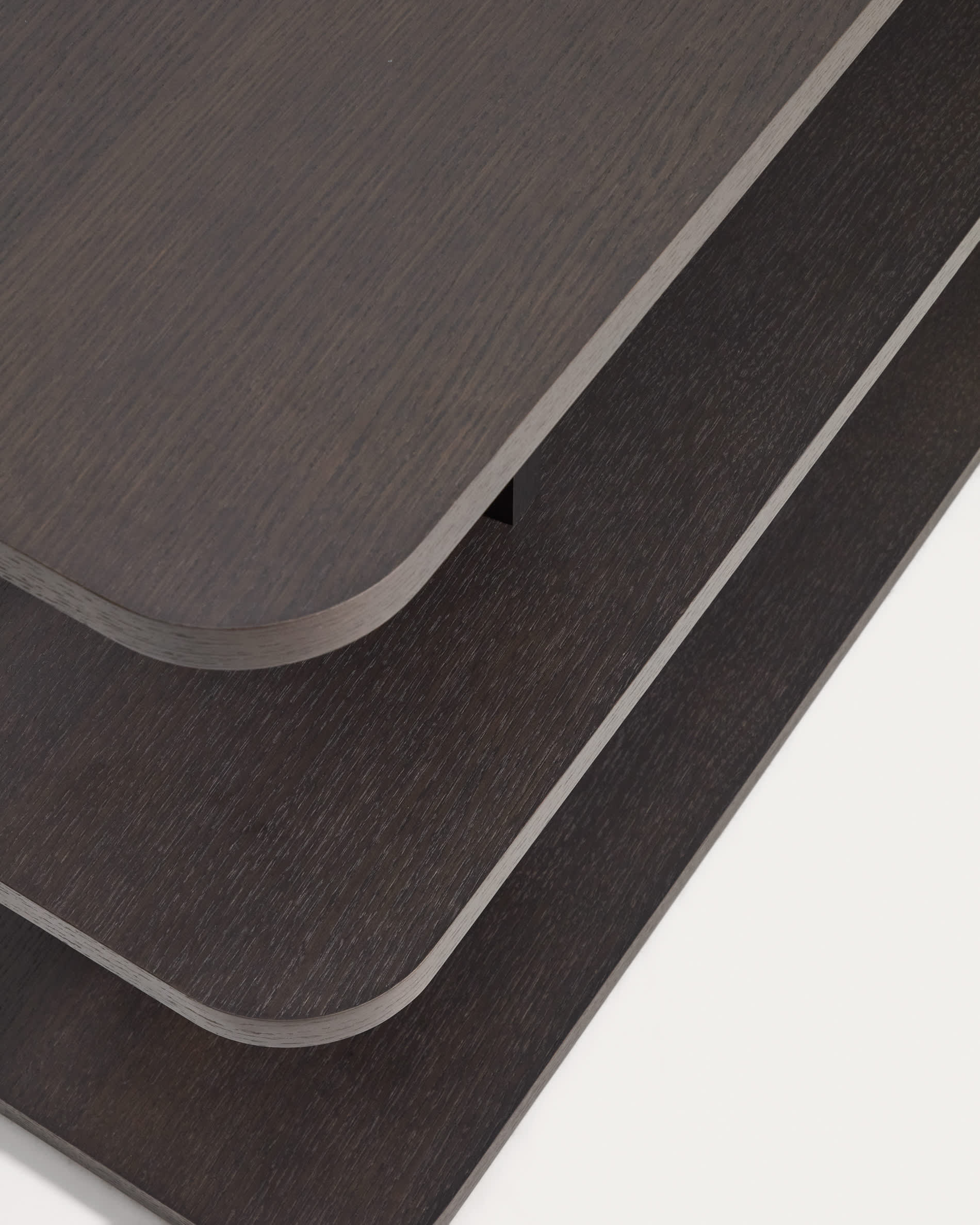 Aduma ebonised finish oak veneer shelving unit FSC 100% 160 x 65 cm