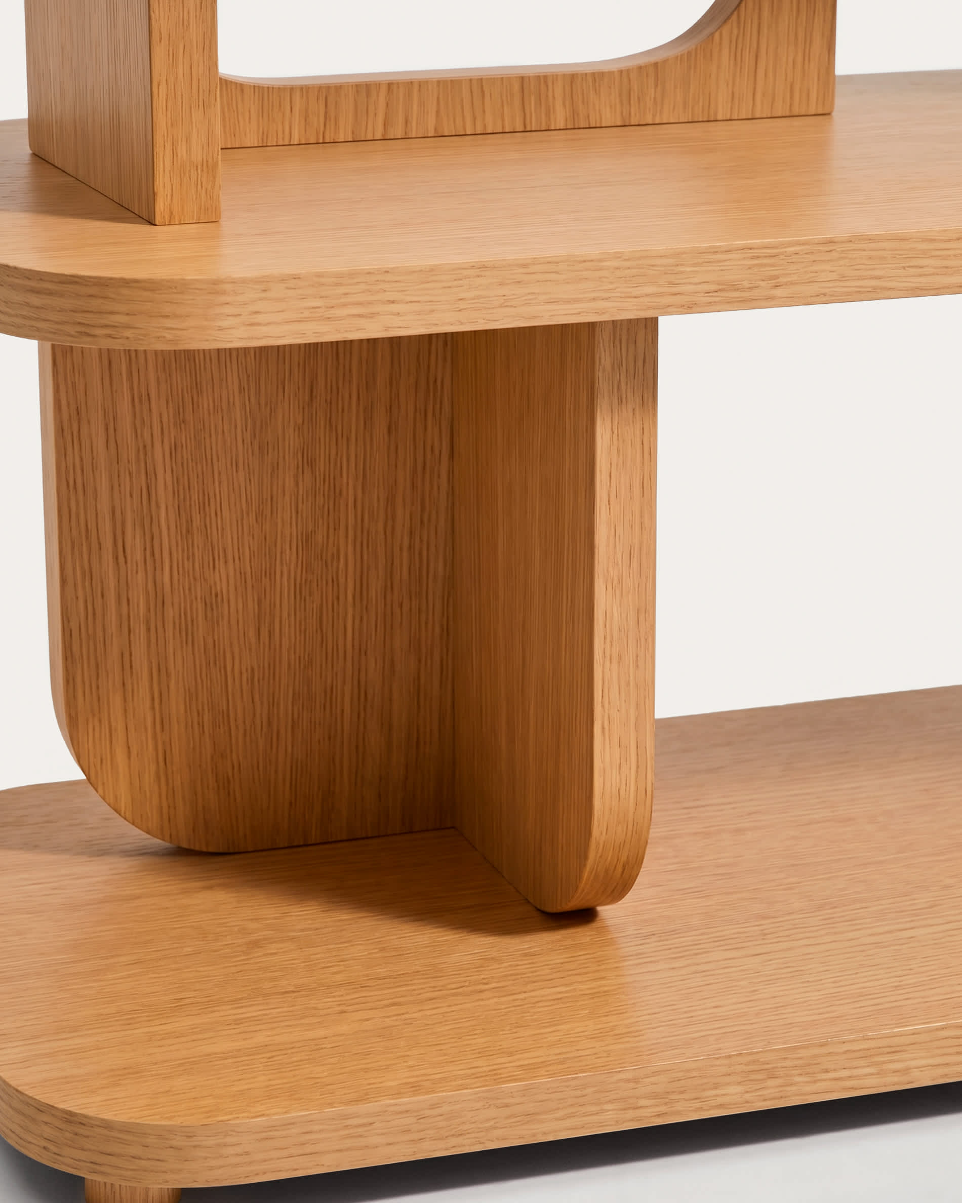 Aduma natural-coloured finish oak veneer shelving unit FSC 100% 100 x 65 cm