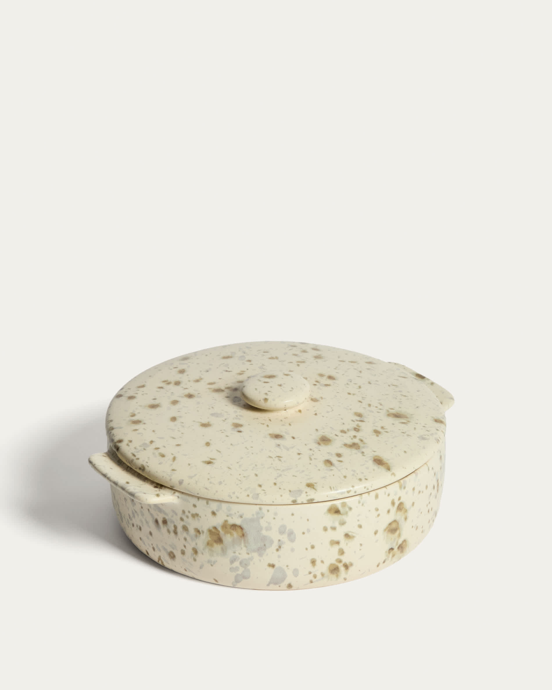Convia baking dish in white and brown ceramic 1 l