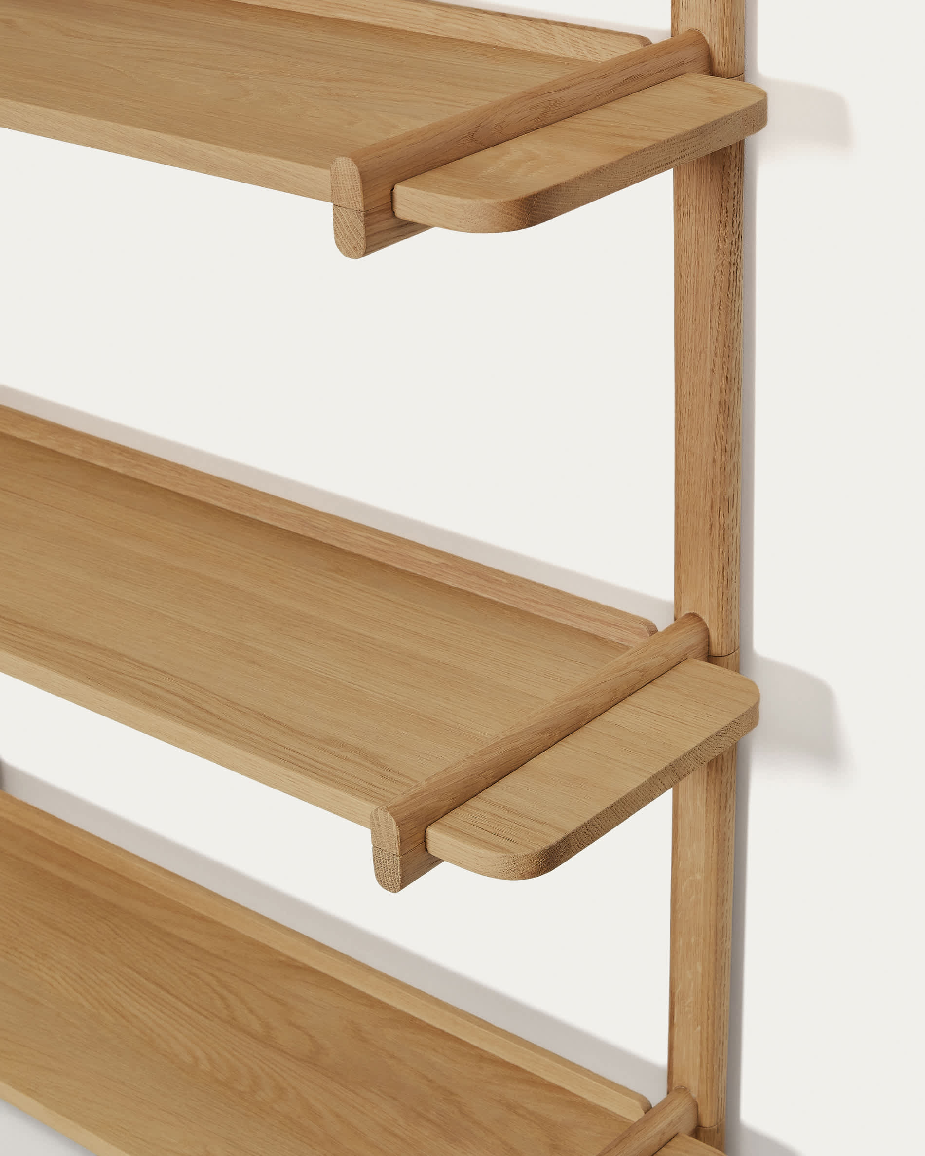 Sitra modular shelf, 6 solid oak wood shelves in a natural finish, 90 cm, FSC Mix Credit