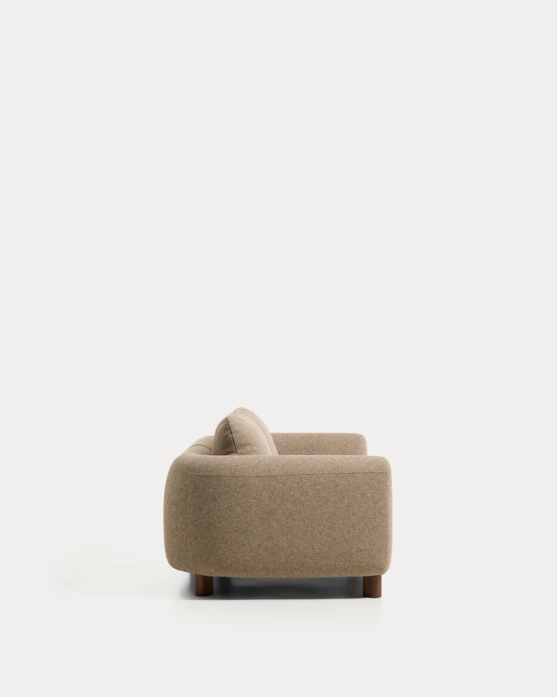 Vera light brown 3-seater sofa with walnut-finish solid ash wood legs 230 cm FSC Mix Credit