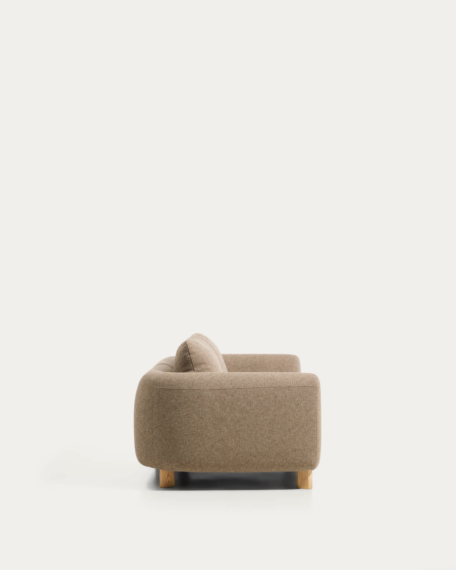 Vera light brown 3-seater sofa with natural-finish solid ash wood legs 230 cm FSC Mix Credit