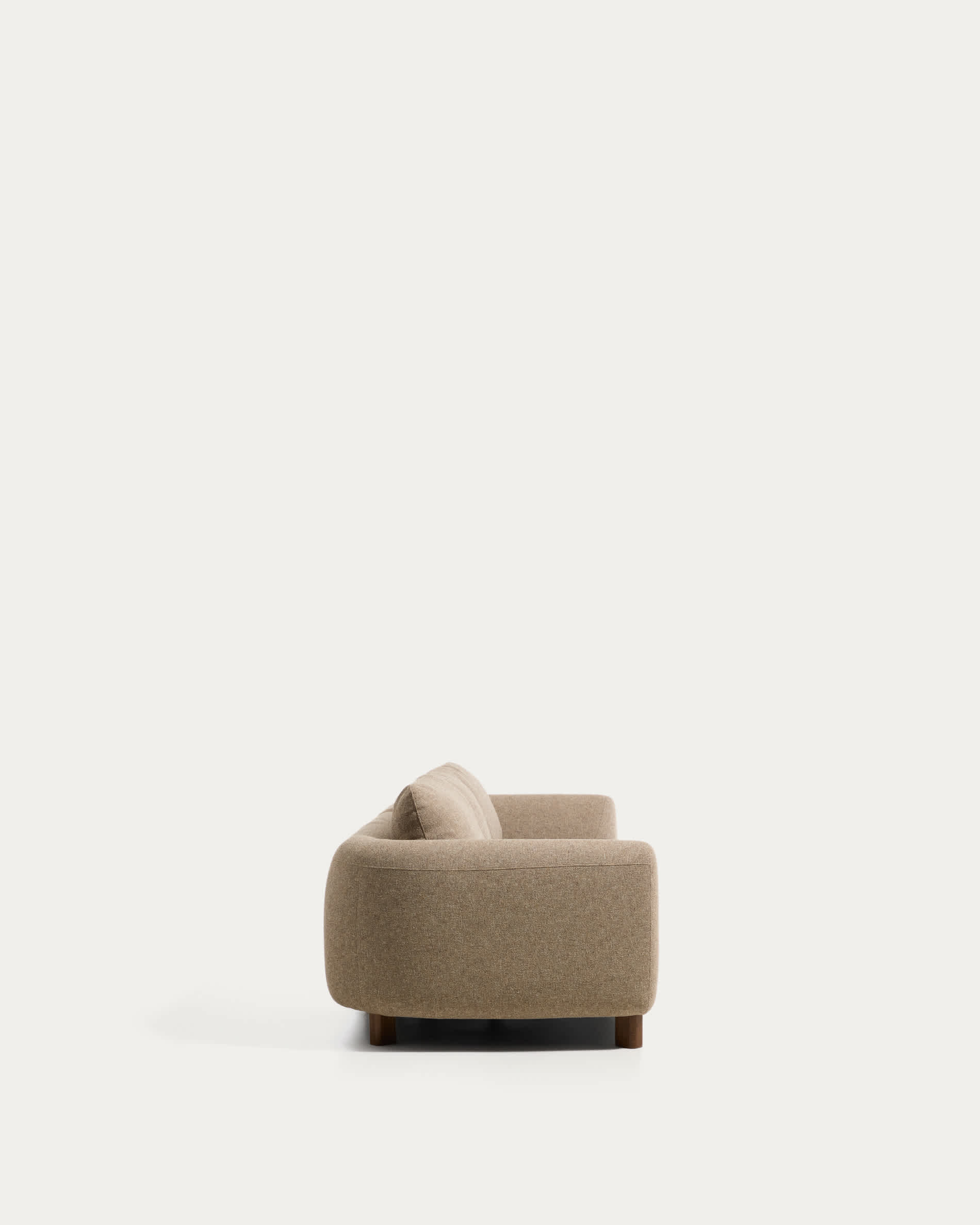 Vera light brown 4-seater sofa with walnut-finish solid ash wood legs 320 cm FSC Mix Credit