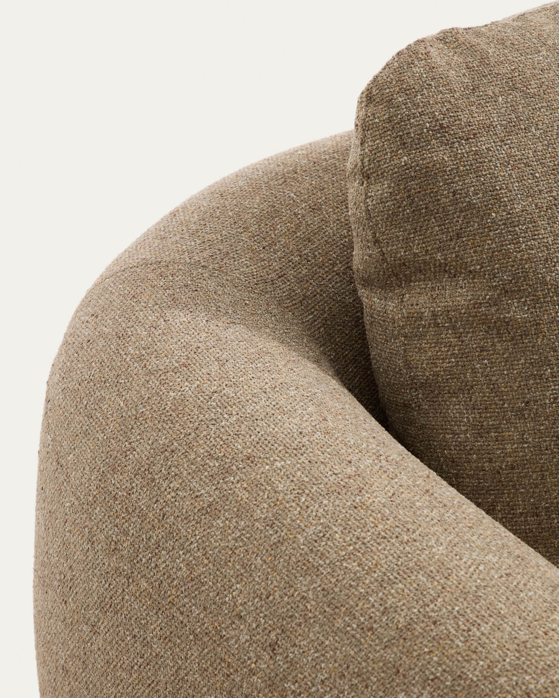 Vera light brown 4-seater sofa with right-hand chaise longue with natural-finish solid ash wood legs 322 cm FSC Mix Credit