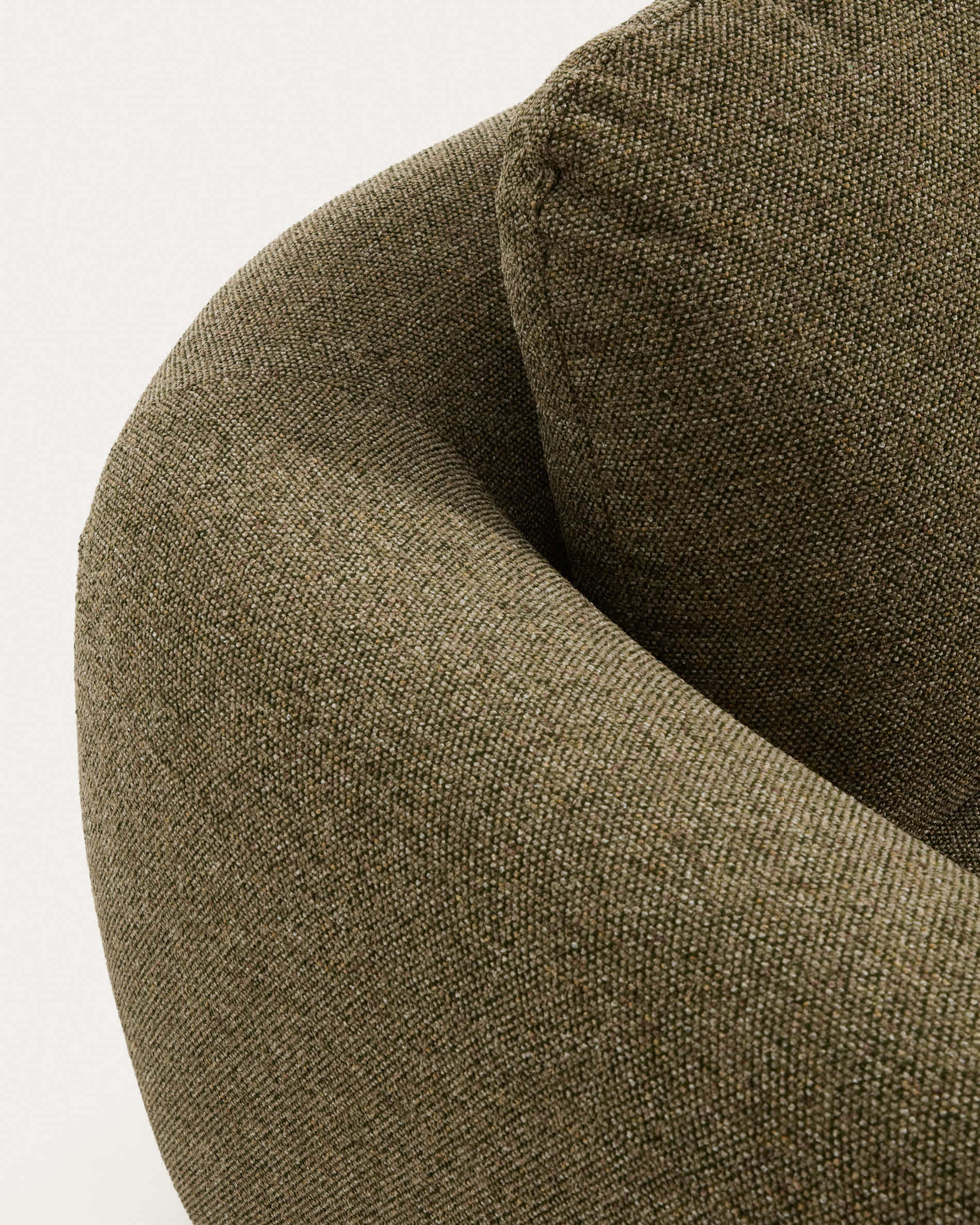 Vera olive green 3-seater sofa with walnut-finish solid ash wood legs 230 cm FSC Mix Credit
