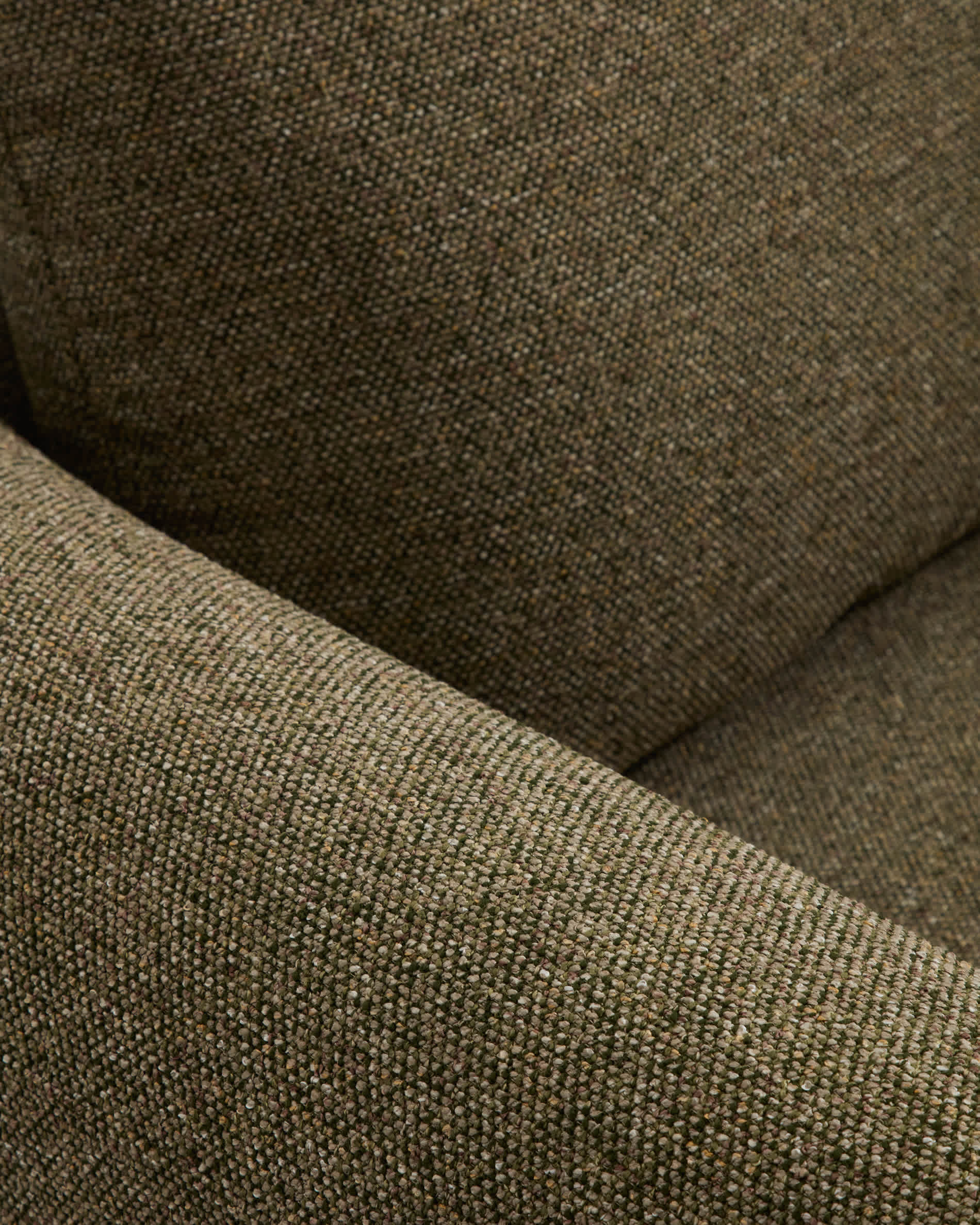 Vera olive green 3-seater sofa with left-hand chaise longue with walnut-finish solid ash wood legs 232 cm FSC Mix Credit