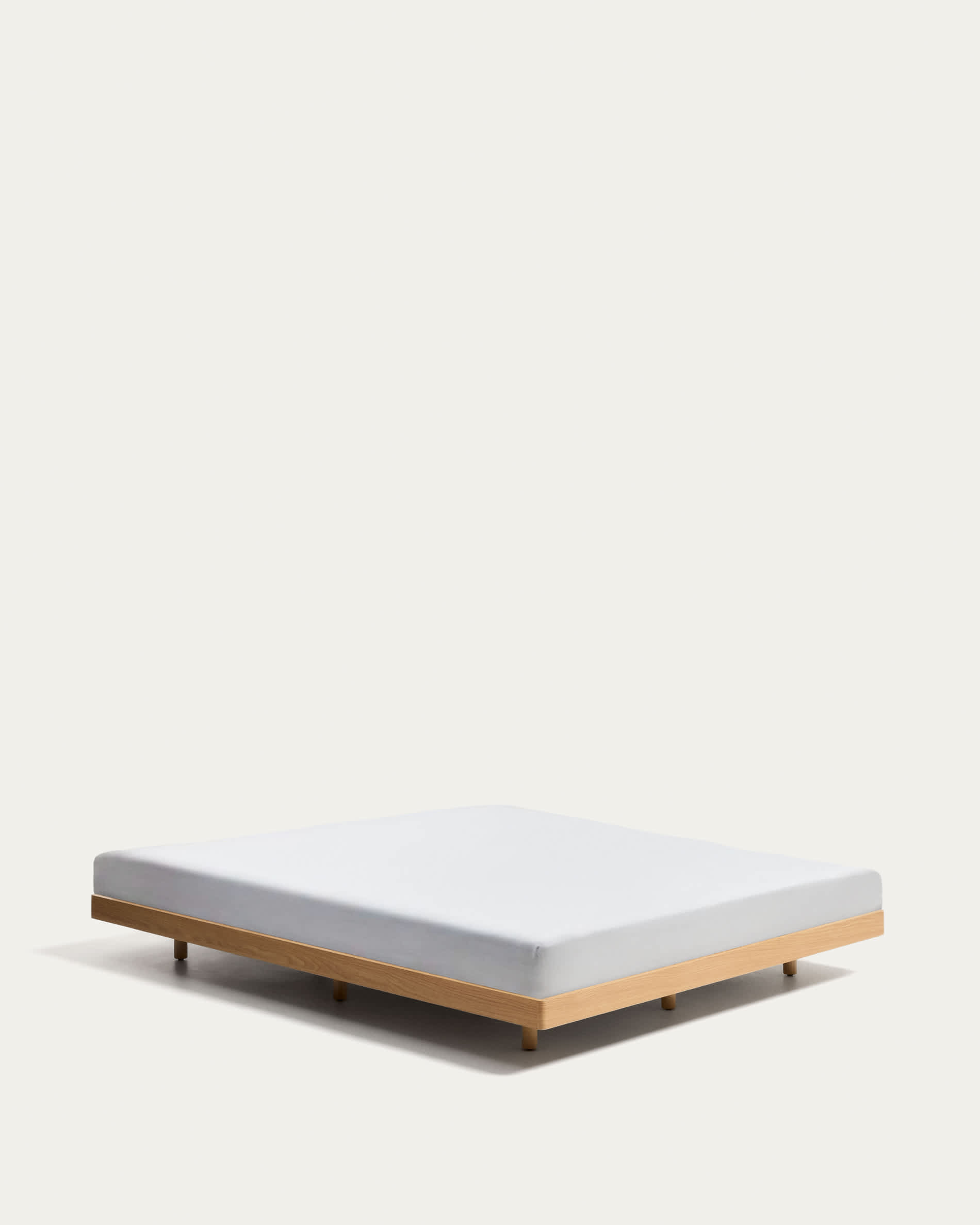 Norlen bed base in oak veneer with natural finish for 160 x 200 cm mattress FSC Mix Credit