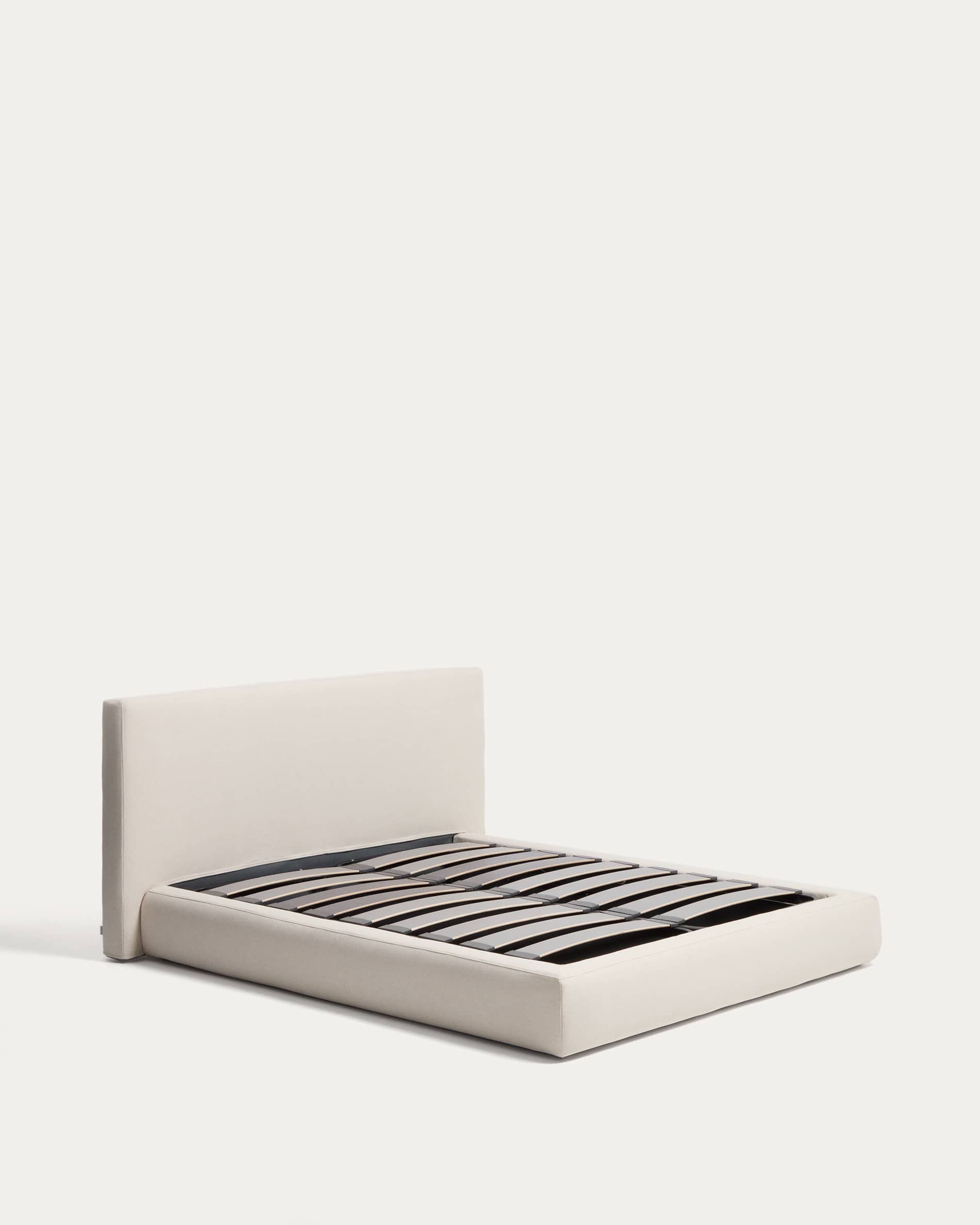 Blok ecru bed with removable covers and folding storage base for mattress 160 x 200cm FSC Mix Credit