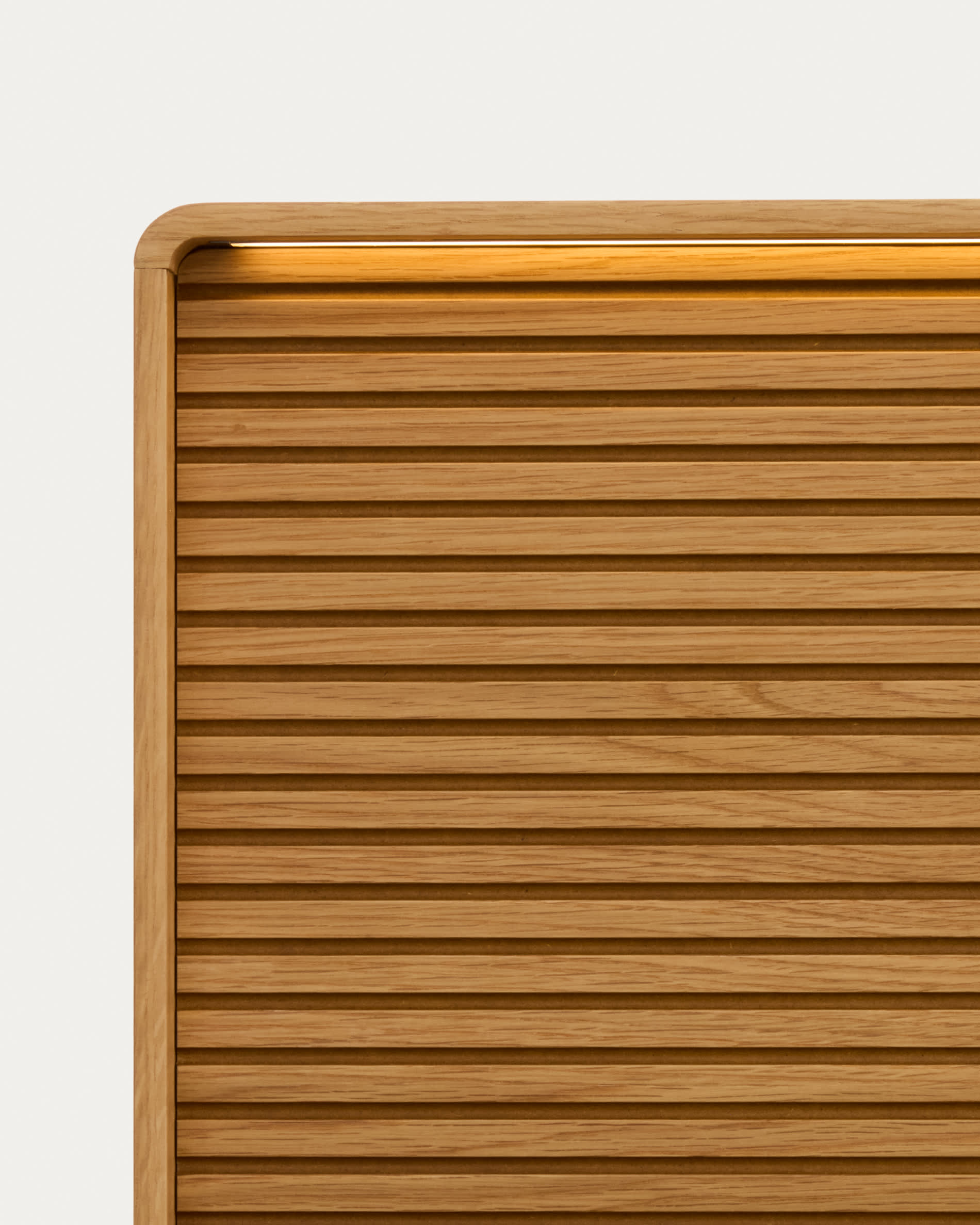 Norlen bed in oak veneer with natural finish and LED light for 180 x 200 cm mattress FSC Mix Credit