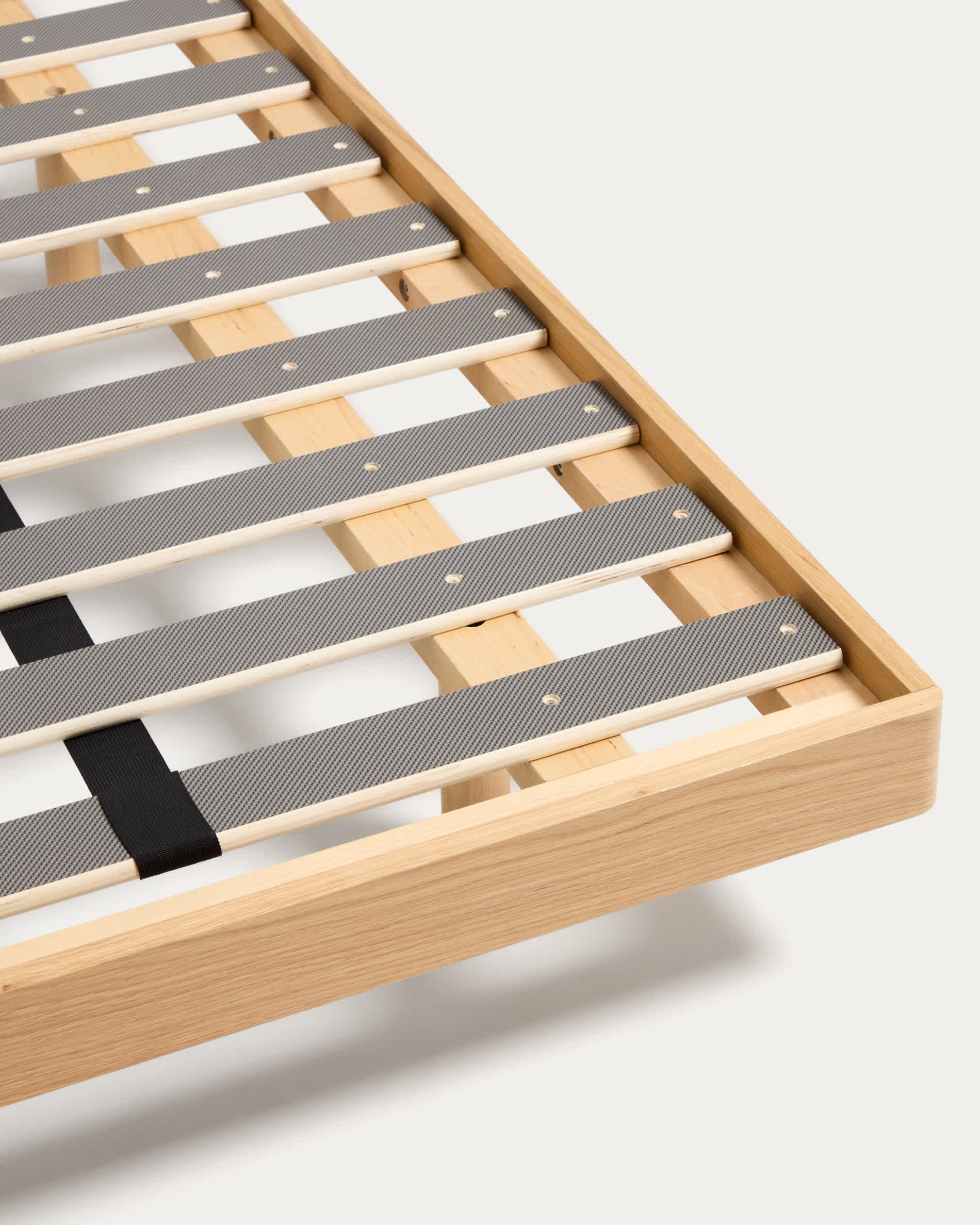 Norlen bed in oak veneer with natural finish and LED light for 160 x 200 cm mattress FSC Mix Credit