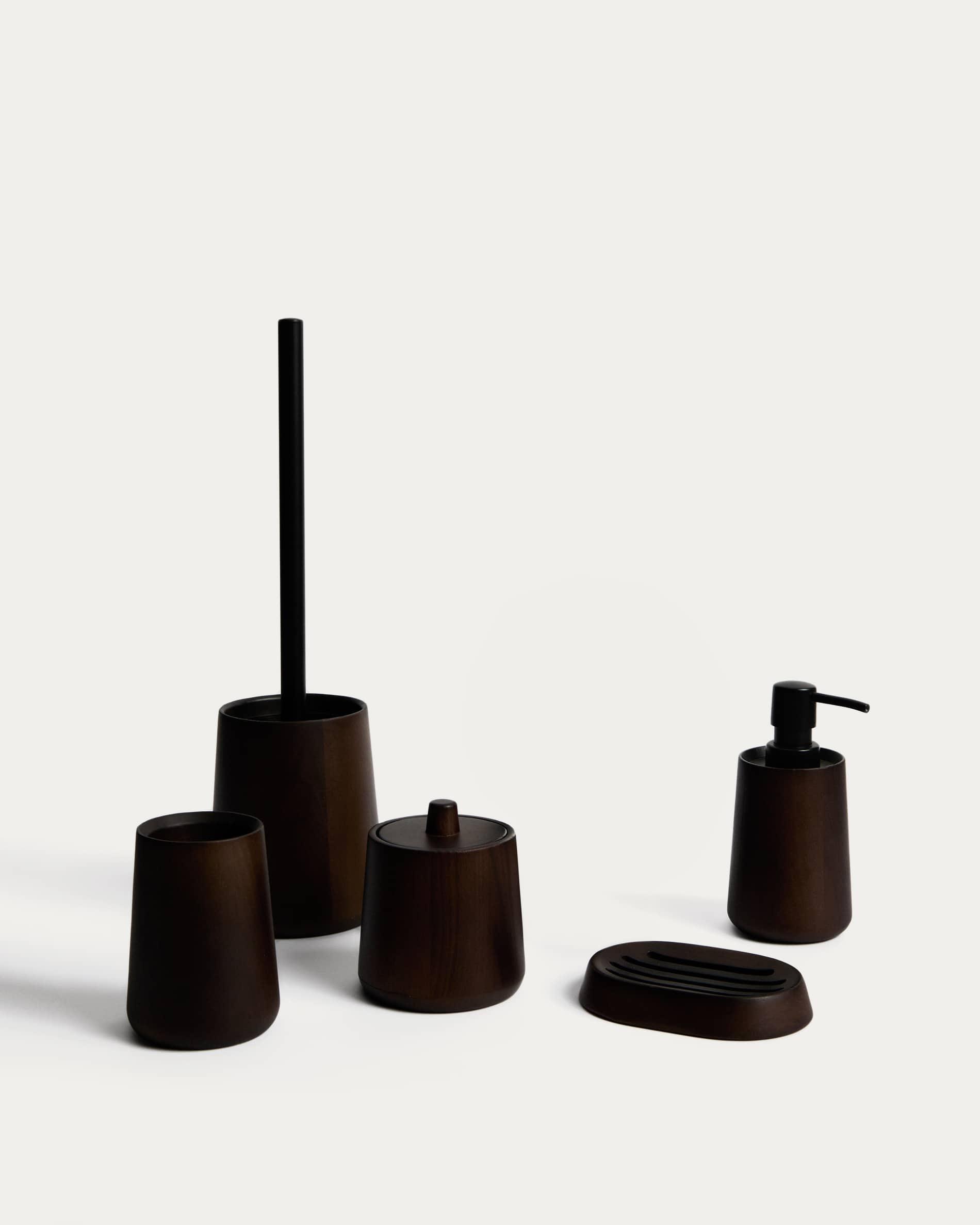 Eide soap dispenser made of FSC 100% dark hevea wood