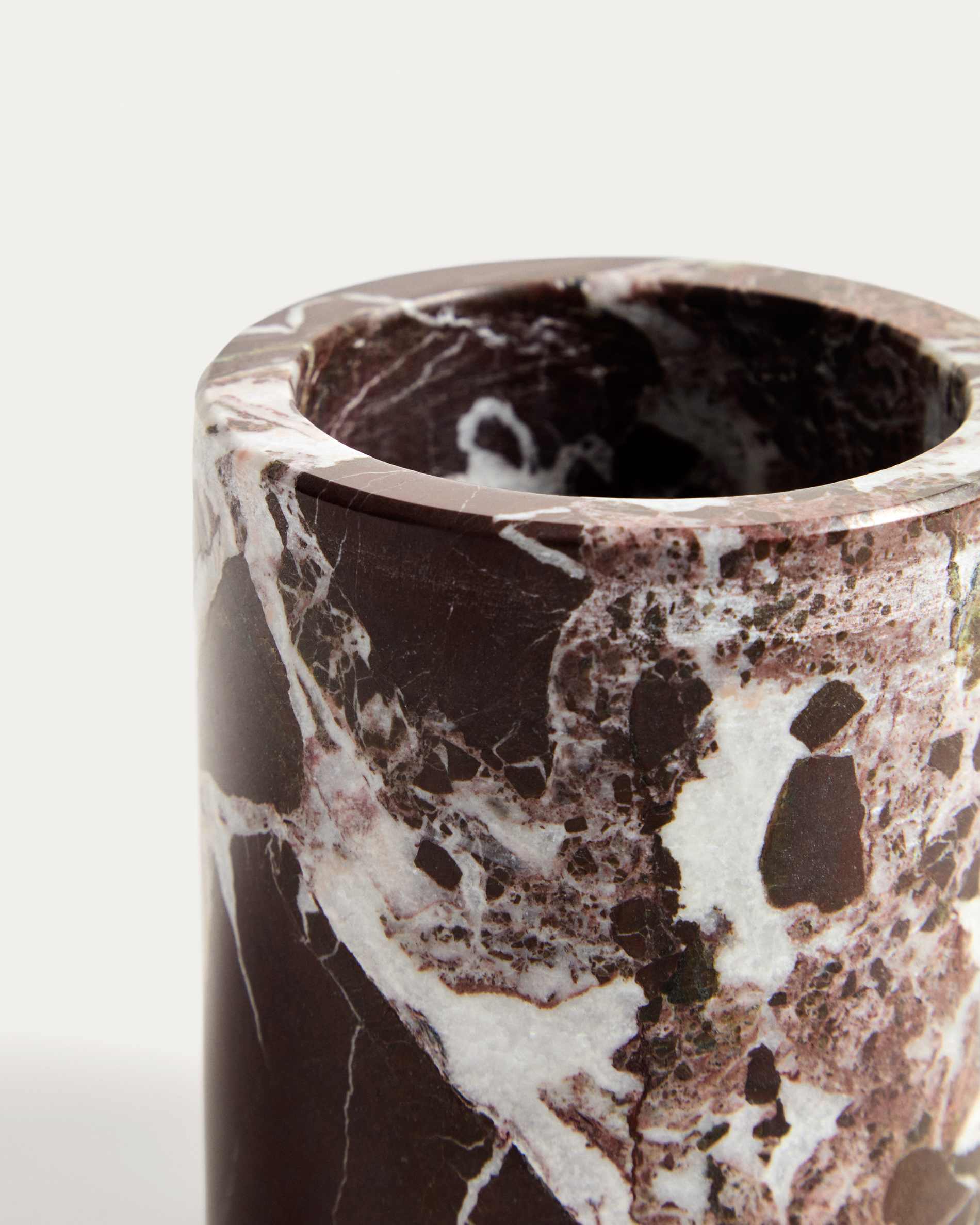 Leran burgundy marble toothbrush holder