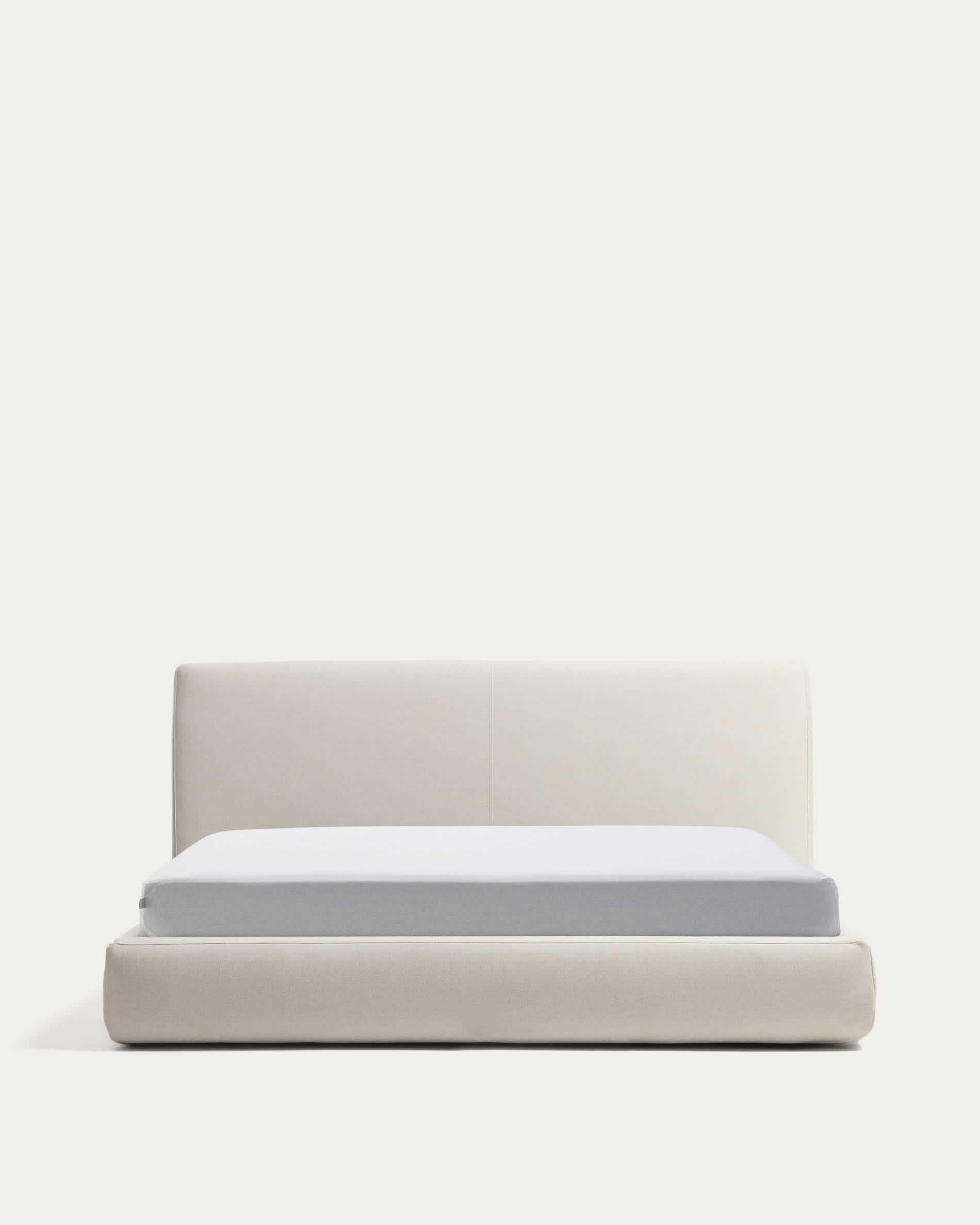 Blok ecru bed with removable covers and folding storage base for mattress 180 x 200cm FSC Mix Credit