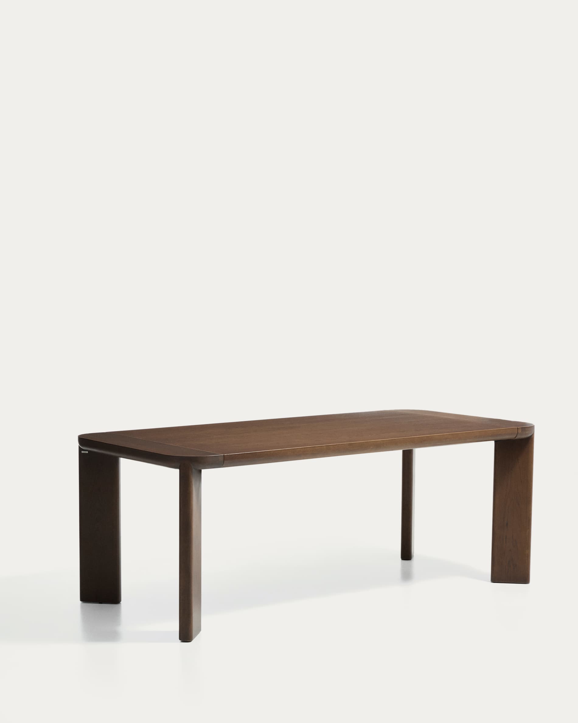Jondal extendable table in solid oak wood and oak veneer with walnut finish FSC 100% 200 (286) x 100cm