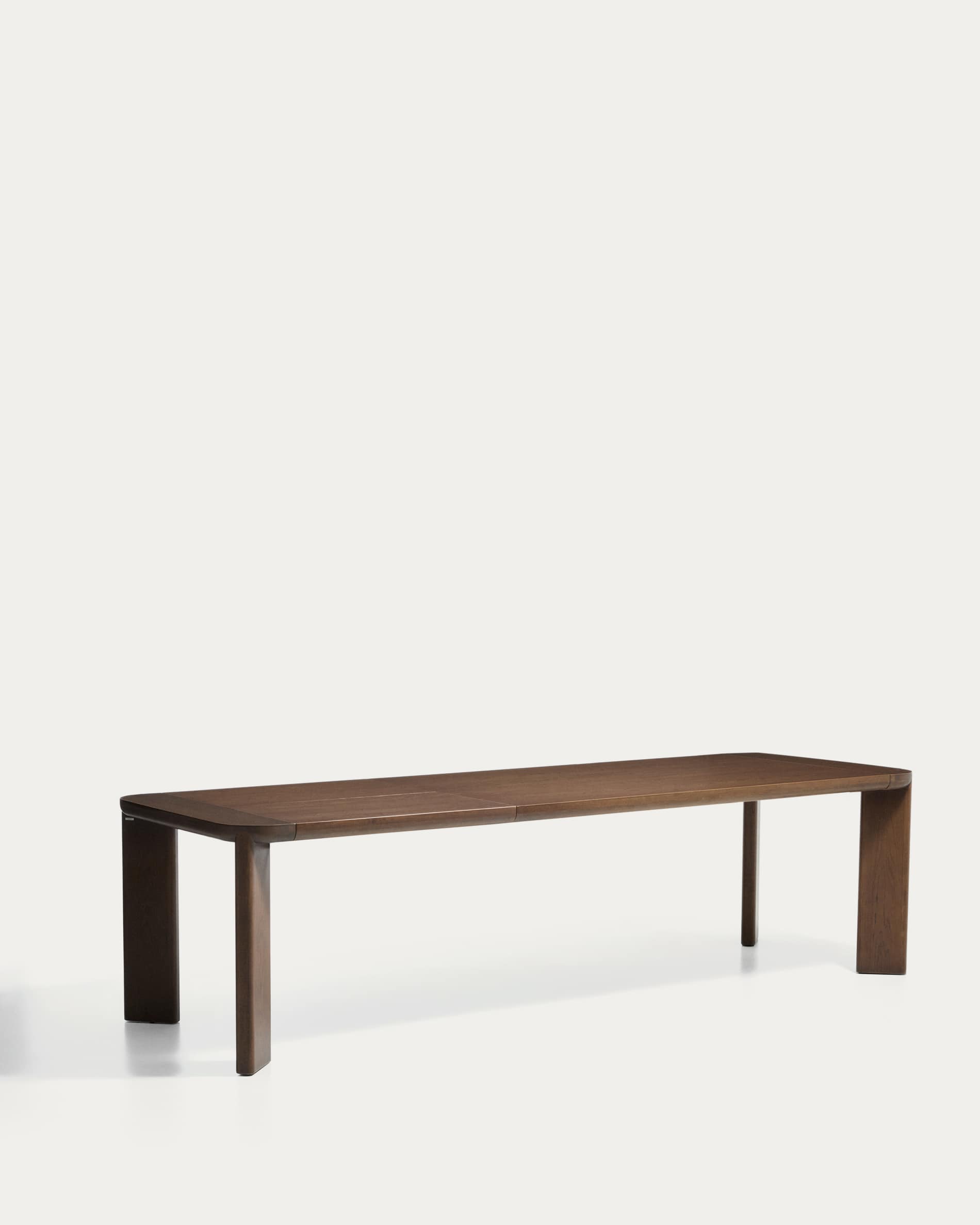 Jondal extendable table in solid oak wood and oak veneer with walnut finish FSC 100% 200 (286) x 100cm