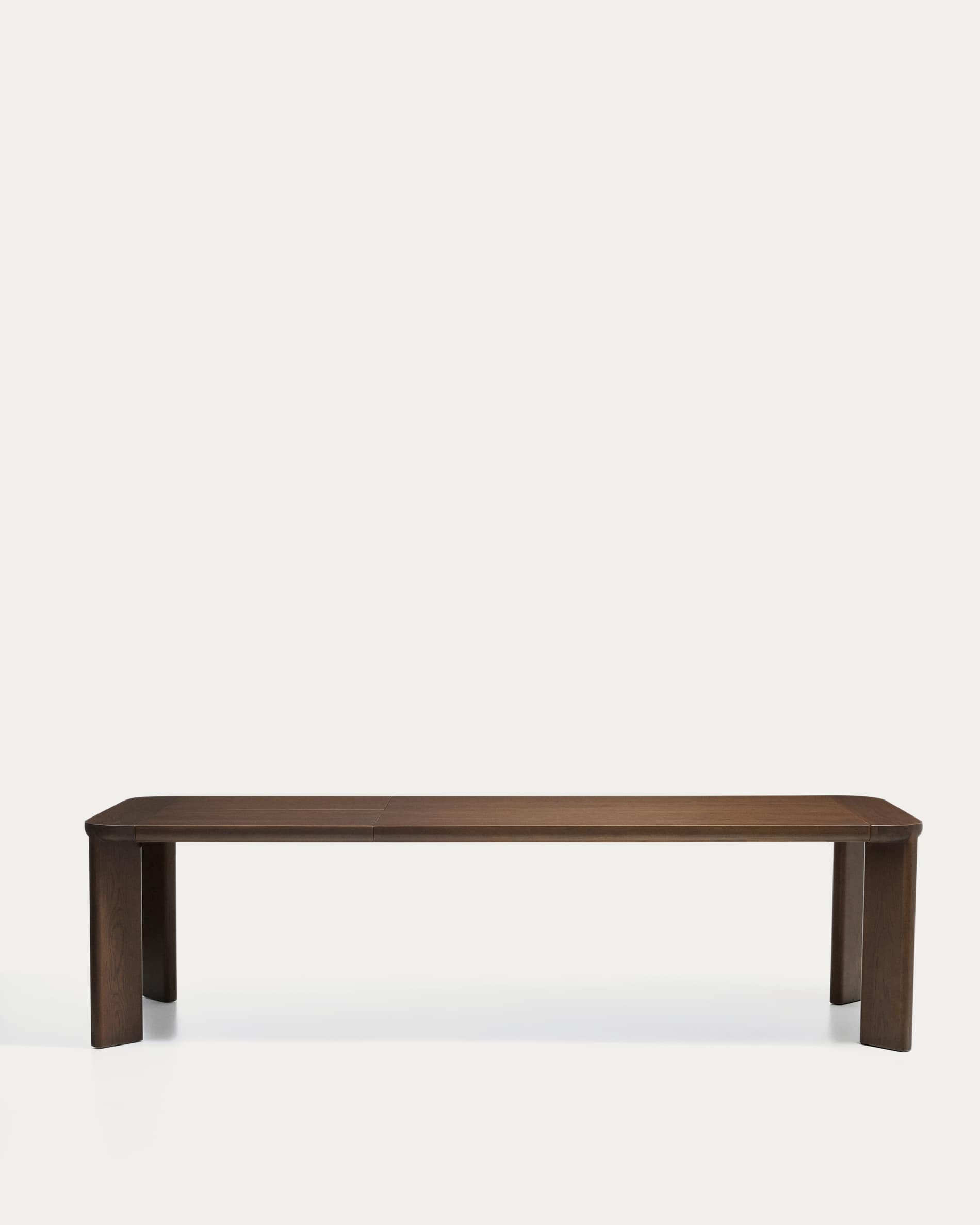 Jondal extendable table in solid oak wood and oak veneer with walnut finish FSC 100% 200 (286) x 100cm