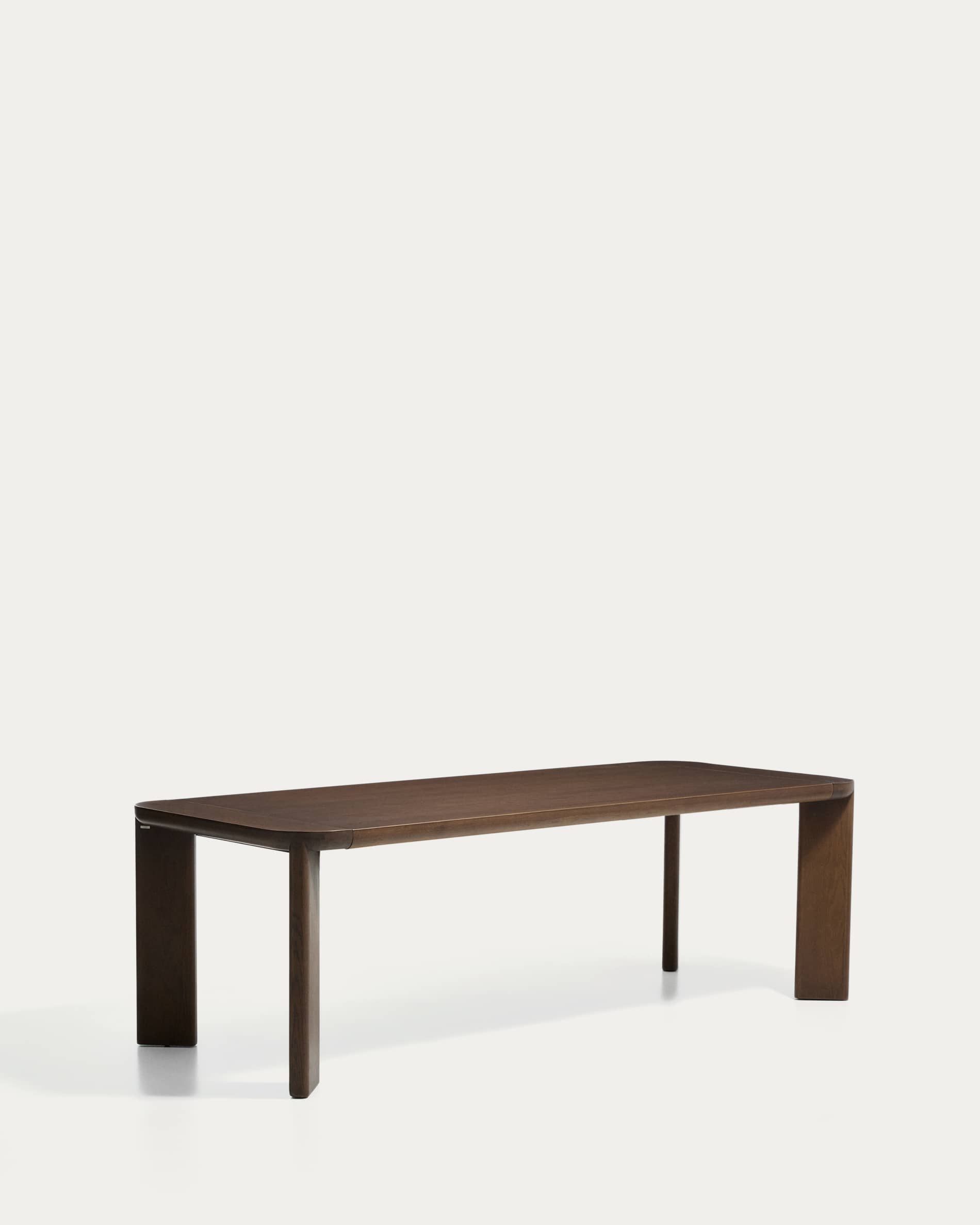 Jondal extendable table in solid oak wood and oak veneer with walnut finish FSC 100% 240 (320) x 100cm