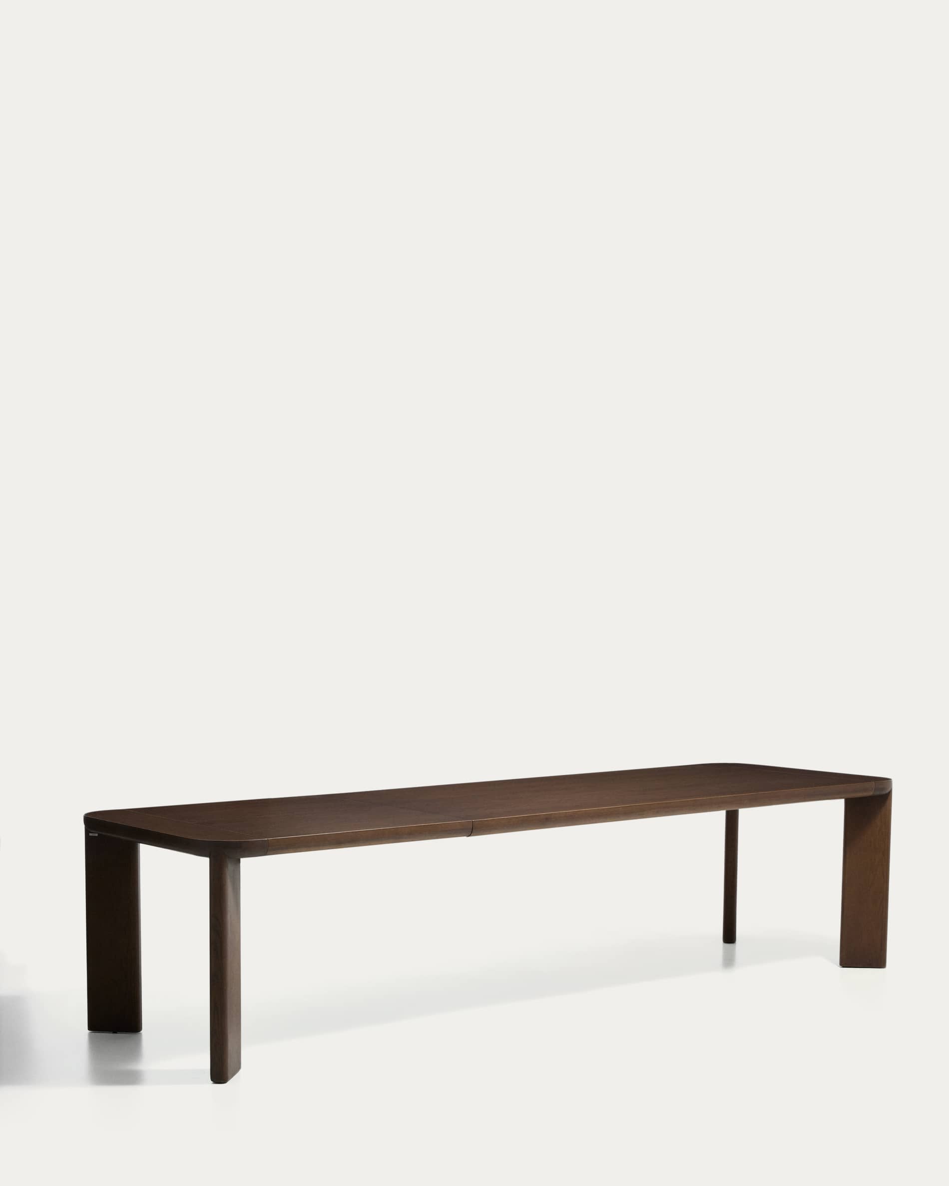 Jondal extendable table in solid oak wood and oak veneer with walnut finish FSC 100% 240 (320) x 100cm