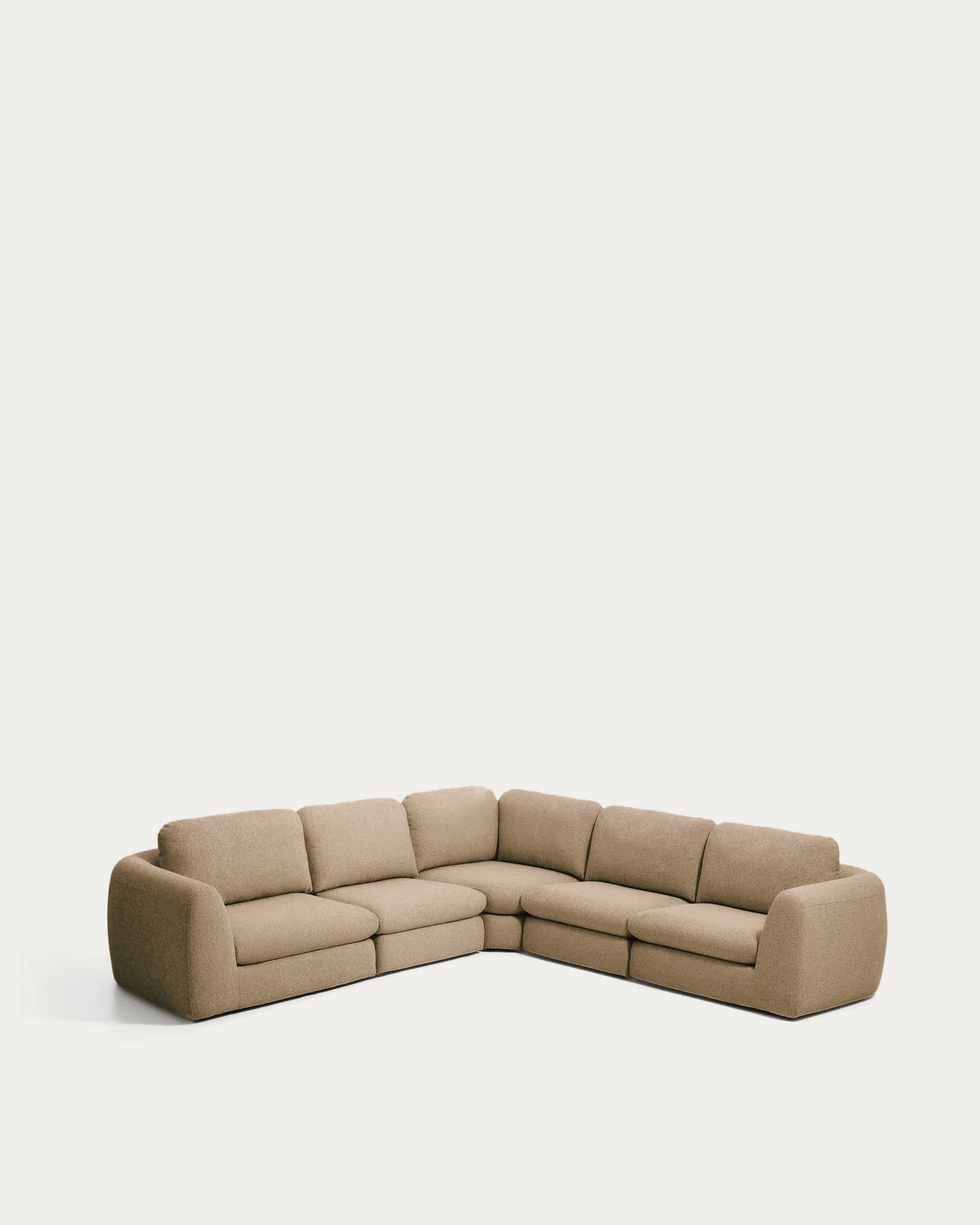 Vera light brown 5-seater corner sofa 330 x 330 cm FSC Mix Credit