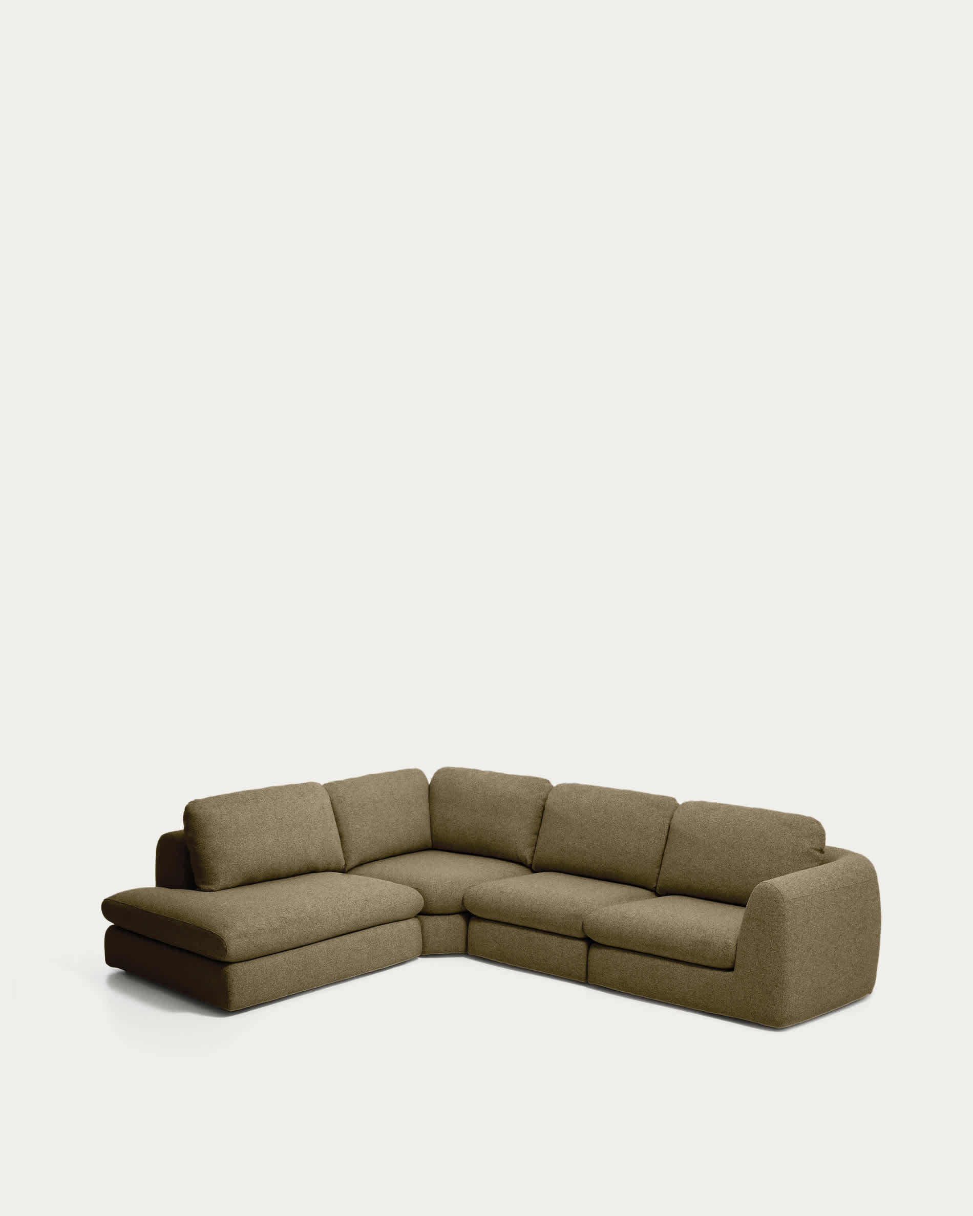 Vera olive green 5-seater corner sofa left-hand end section 245 x 330 cm FSC Mix Credit