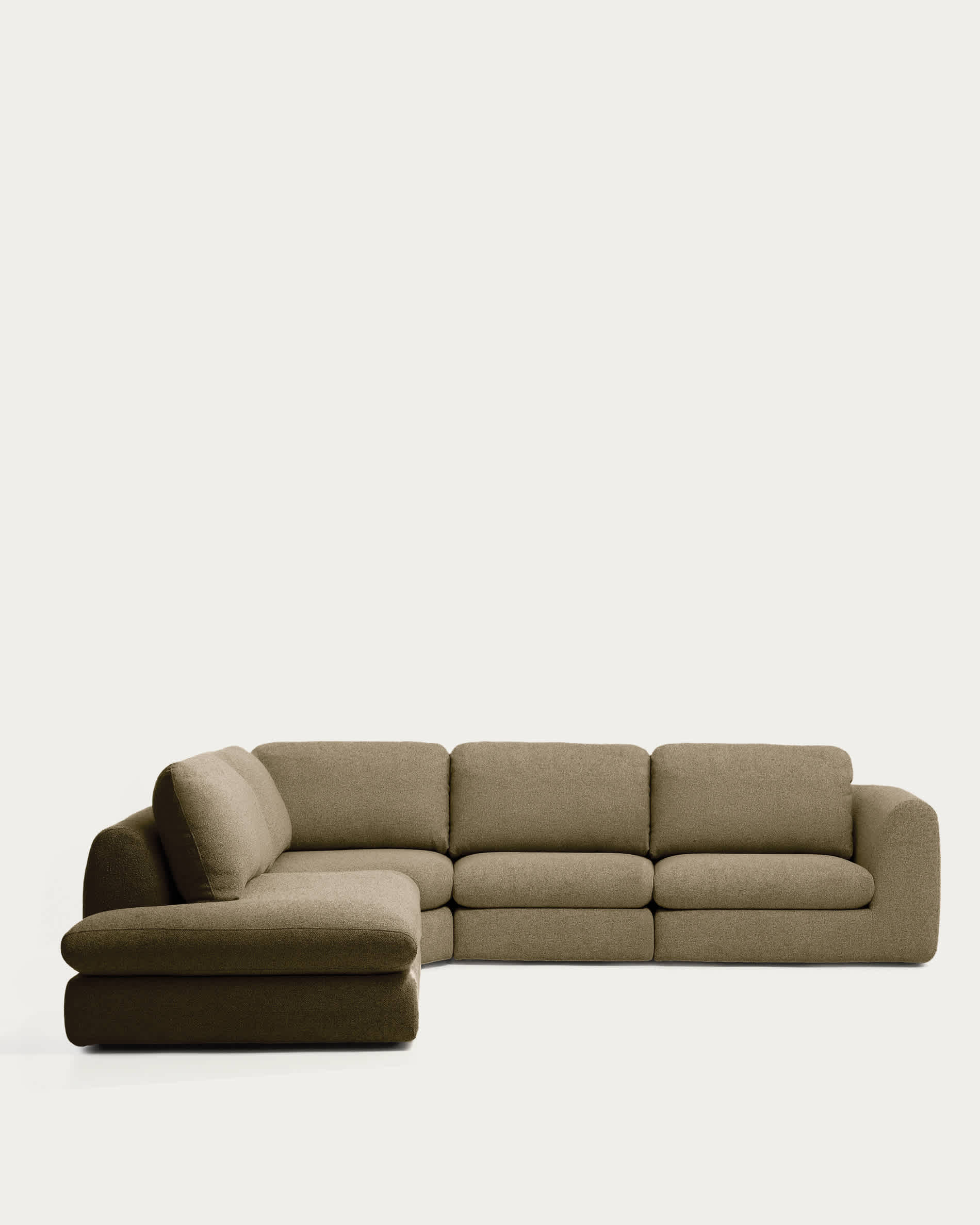 Vera olive green 5-seater corner sofa left-hand end section 245 x 330 cm FSC Mix Credit