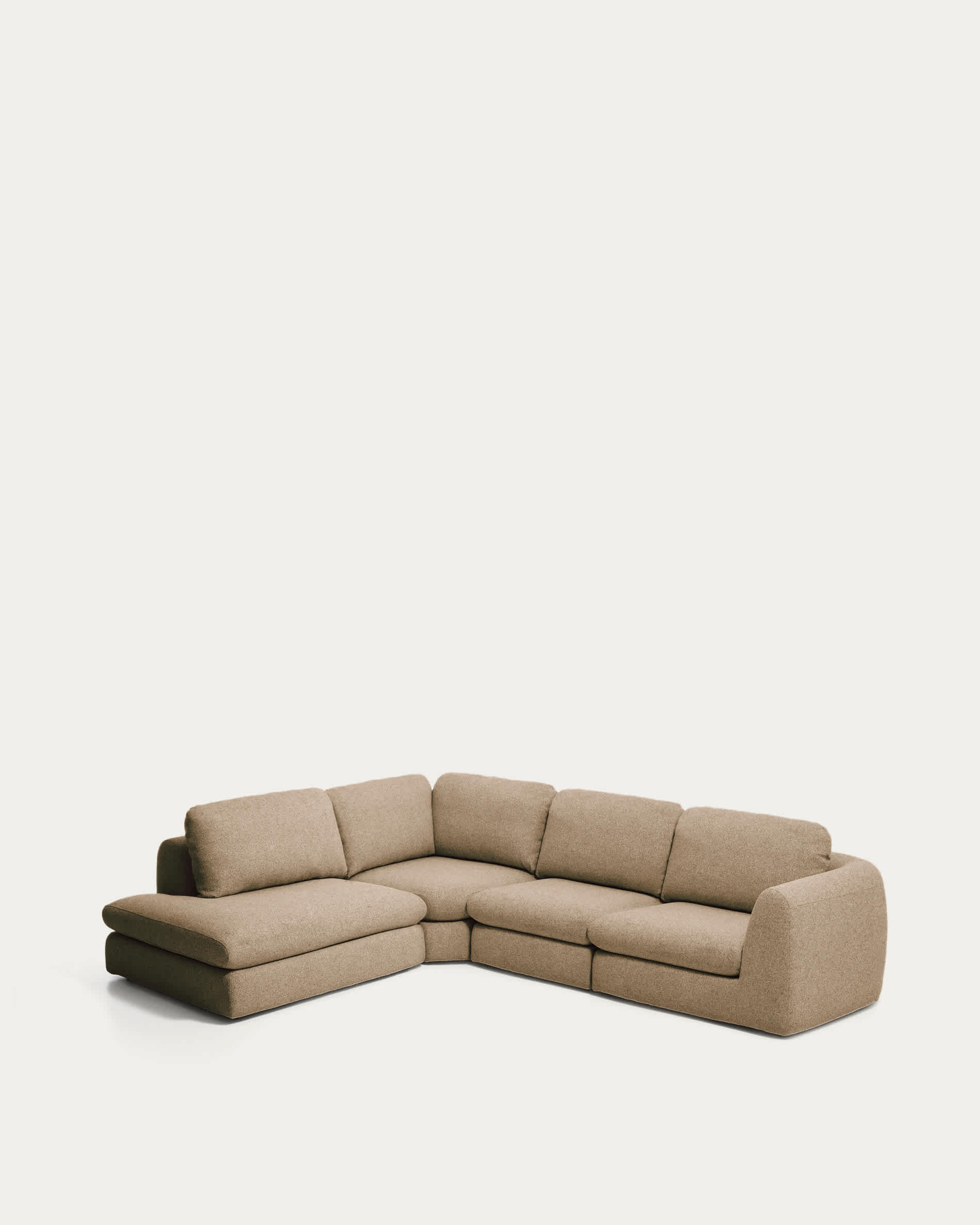 Vera light brown 5-seater corner sofa left-hand end section 245 x 330 cm FSC Mix Credit