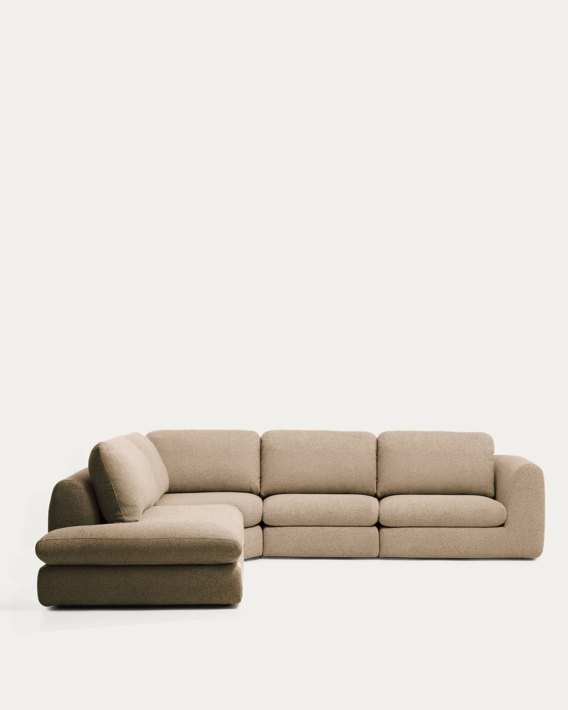 Vera light brown 5-seater corner sofa left-hand end section 245 x 330 cm FSC Mix Credit