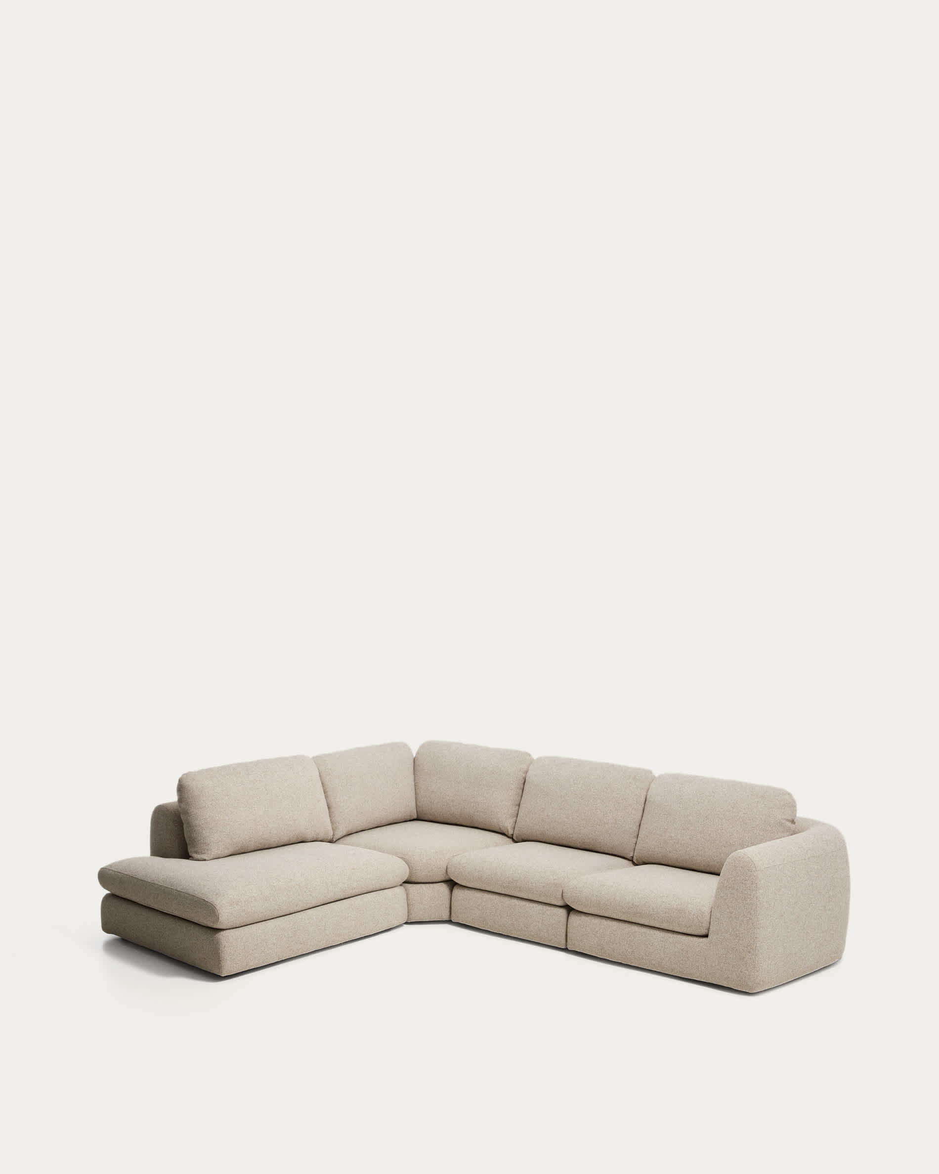 Vera beige 5-seater corner sofa left-hand end section 245 x 330 cm FSC Mix Credit