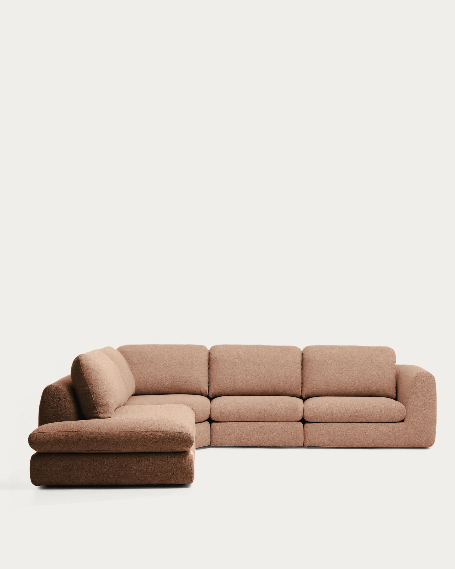 Vera terracotta 5-seater corner sofa with left-hand end section 245 x 330 cm FSC Mix Credit