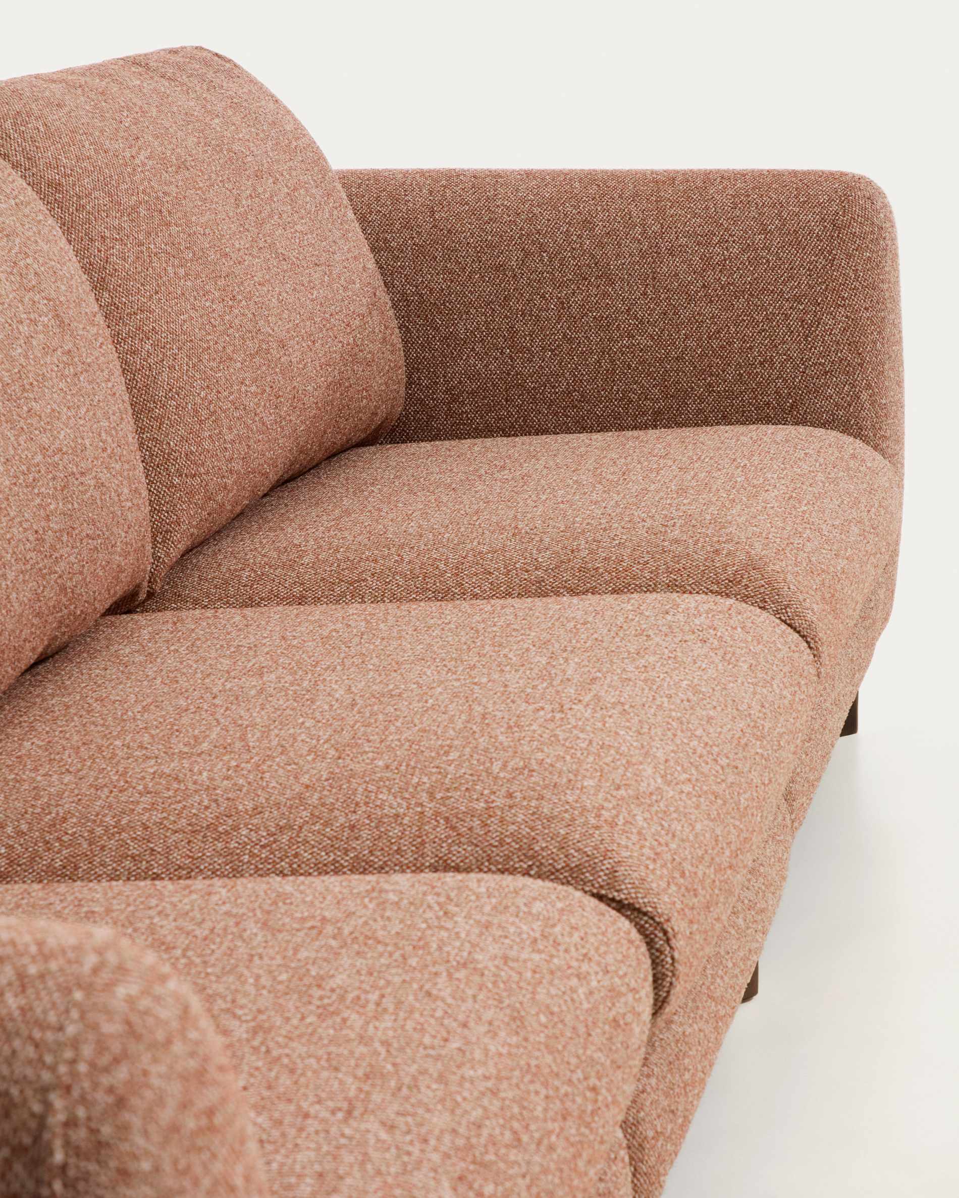 Vera terracotta 4-seater sofa with walnut-finish solid ash wood legs 320 cm FSC Mix Credit